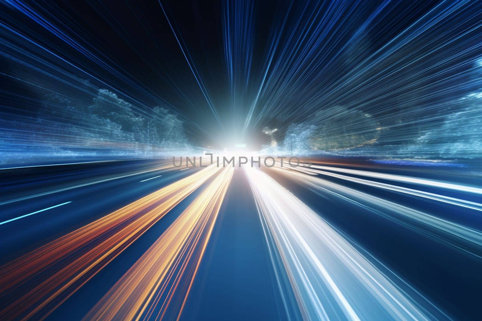 High speed with binary code numbers on motion blurred path or track, speed and faster digital matrix technology information concept. High quality photo