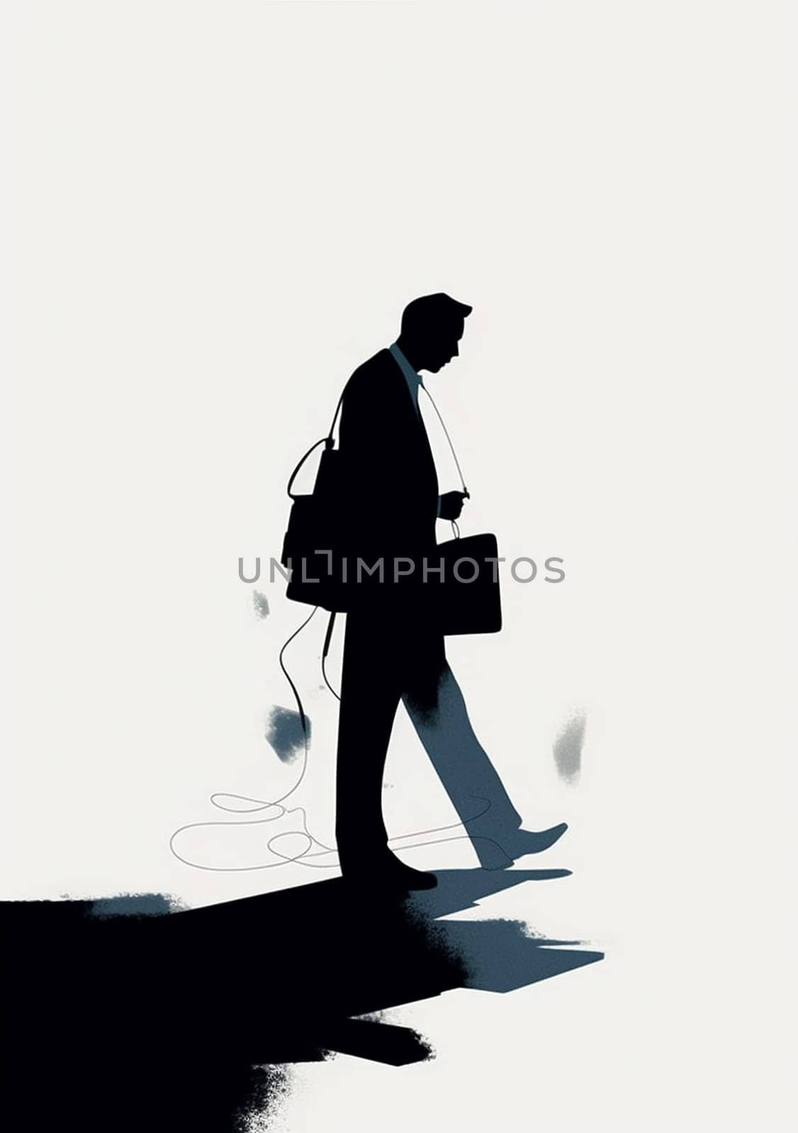 man woman death horror human standing black cartoon design creature party abstract paint isolated corporate bloody drawing silhouette illustration retro male ink. Generative AI.