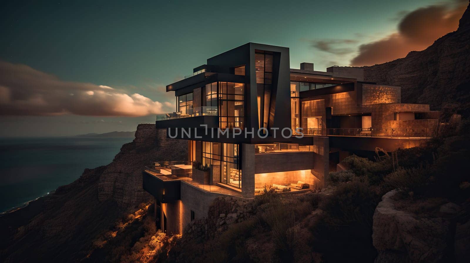 Modern Villa - Generative AI, AI generated