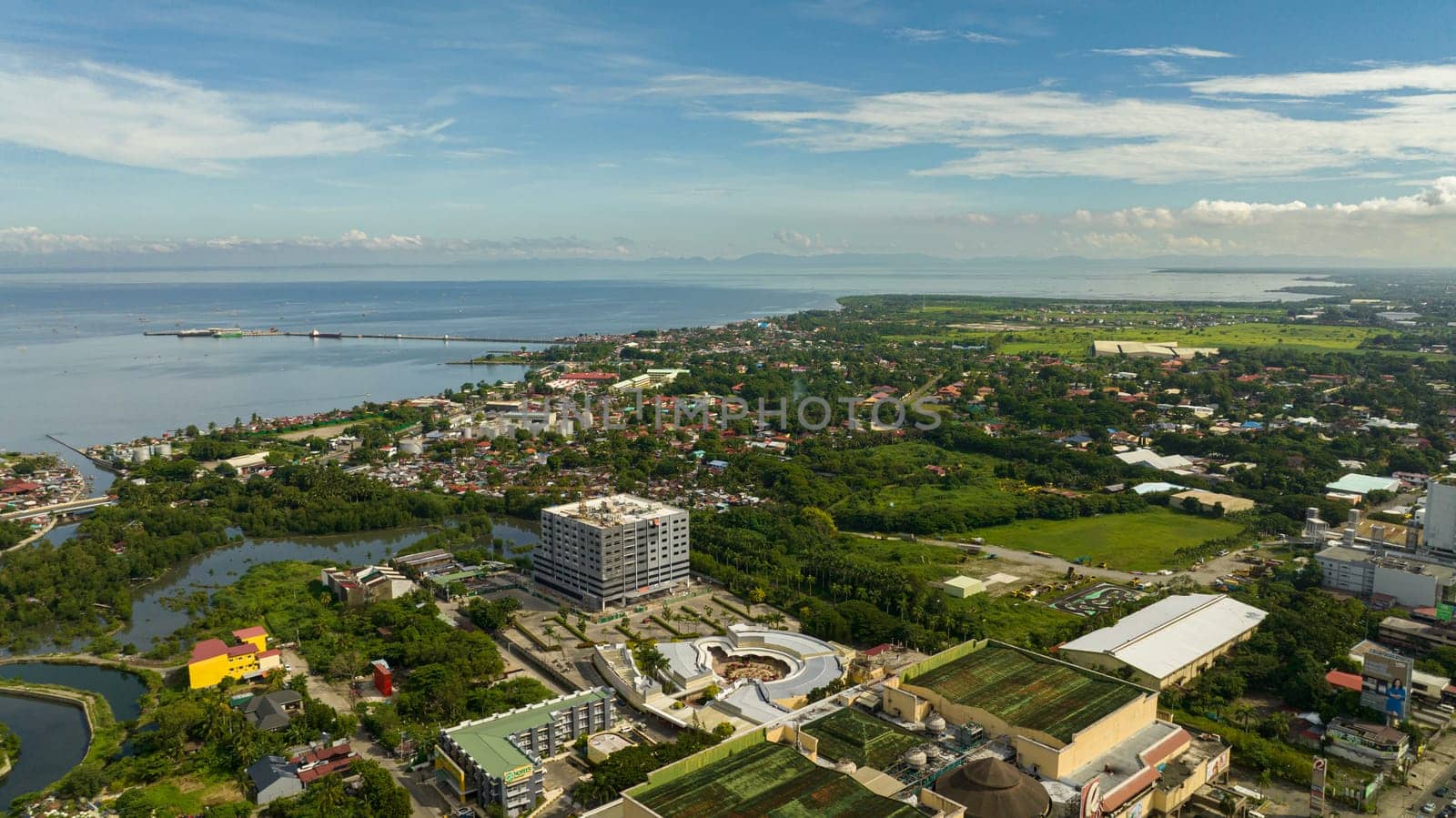 Aerial view of city of Bacolod It is the capital of the province of Negros Occidental, Philippines.