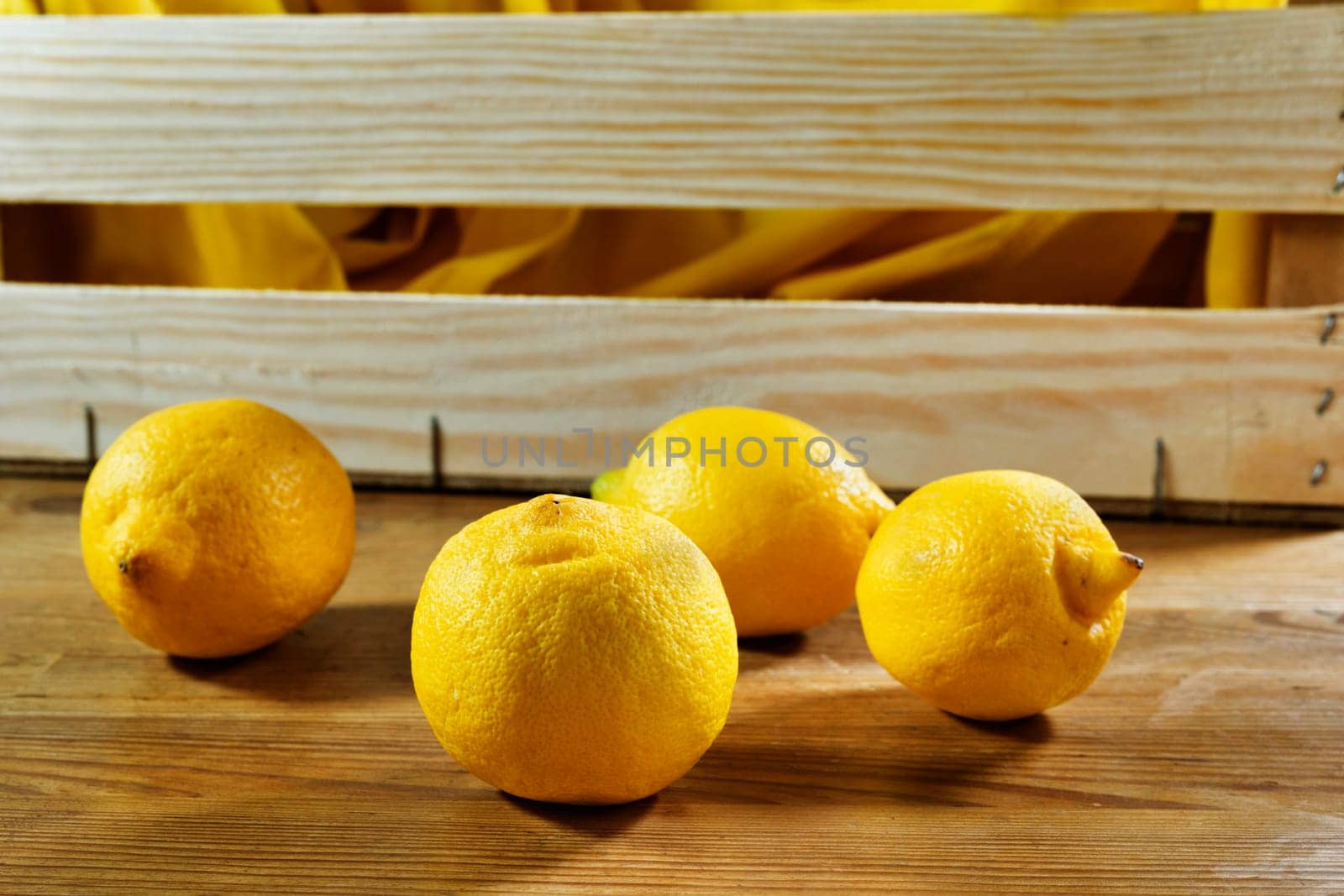 Lemons on wooden table  , healthy eating
