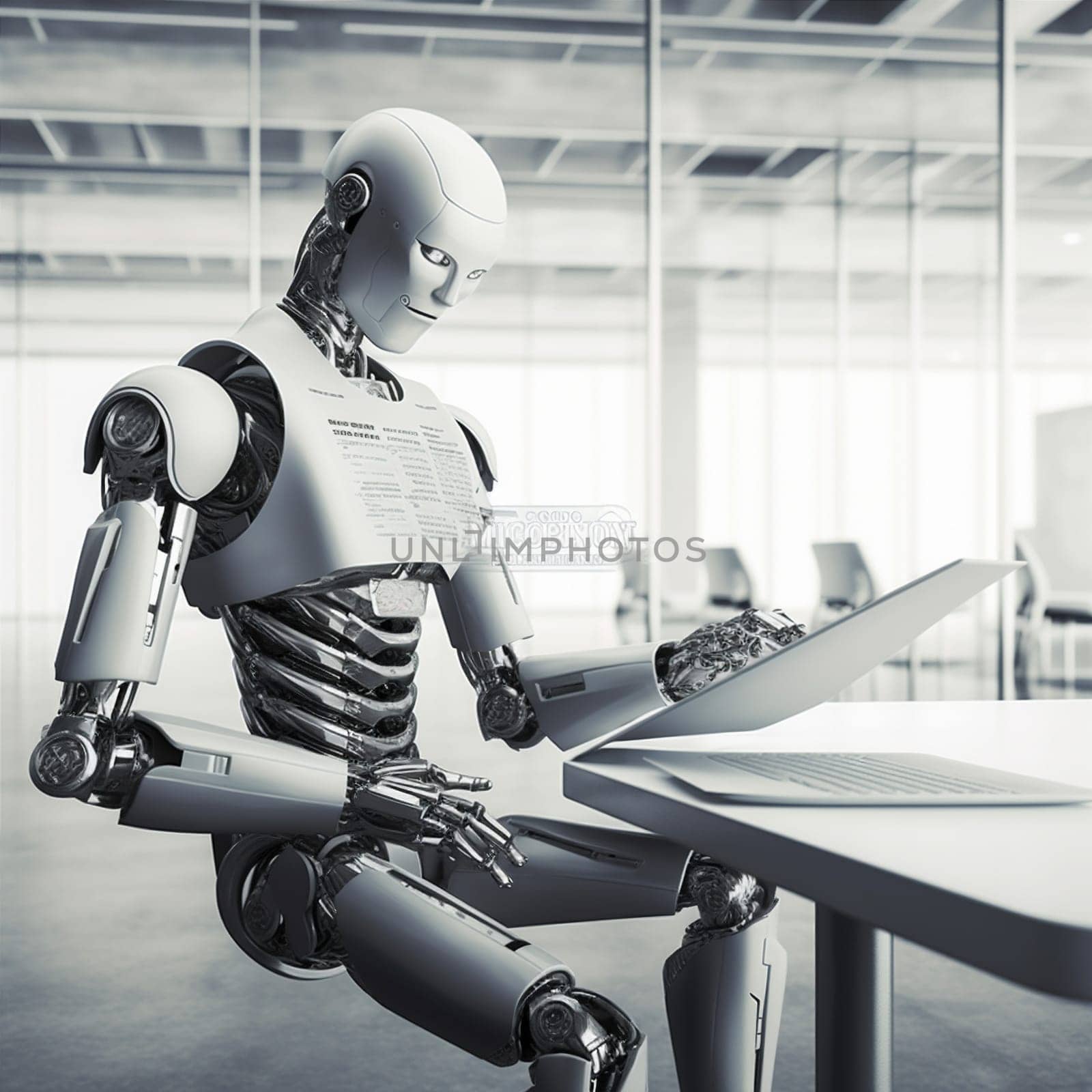 ai hand digital concept web modern arm artificial cyber paper cyborg technology checklist write office robot futuristic document laptop mechanical. Generative AI.