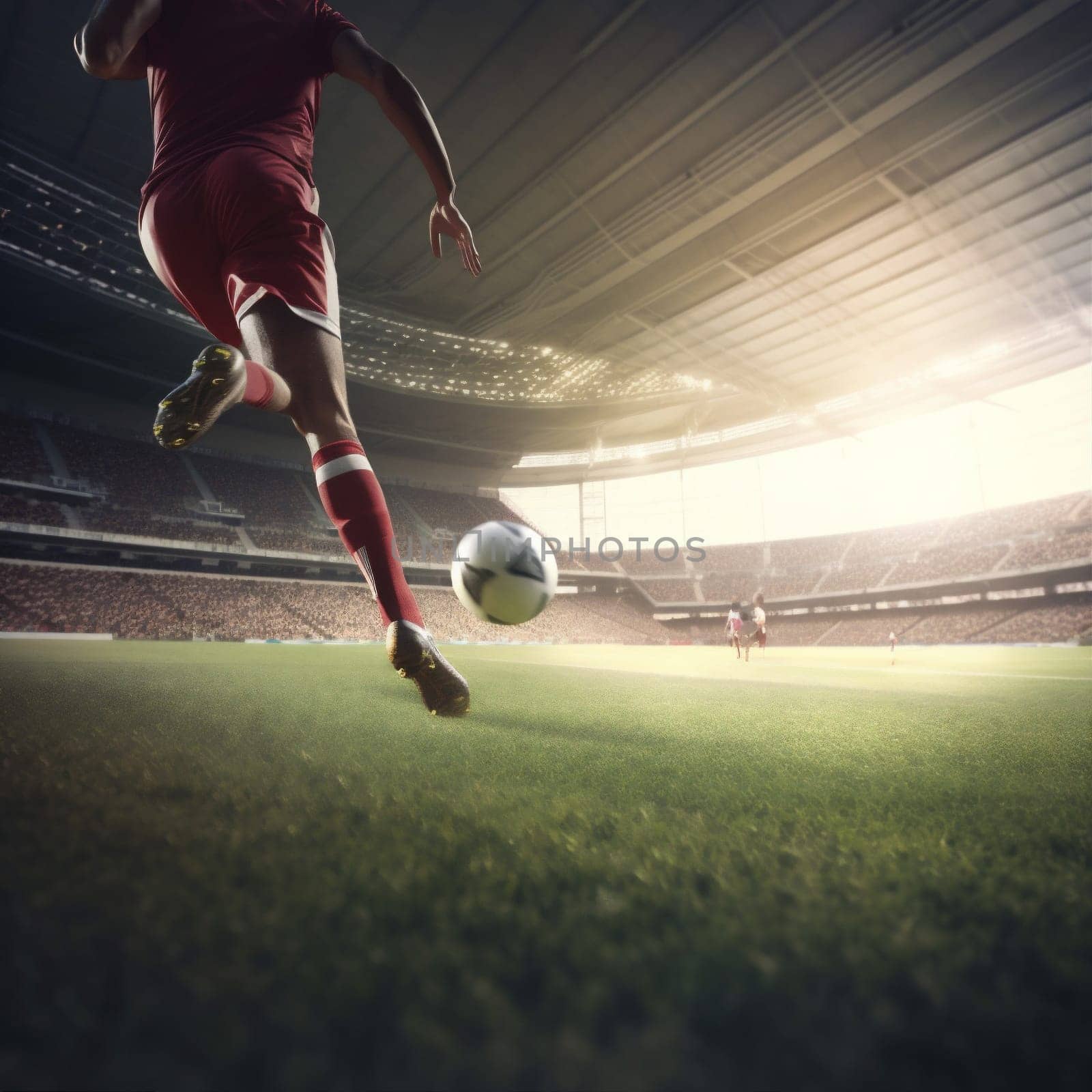 goal soccer ball football game sport stadium kick foot competition. Generative AI. by SHOTPRIME