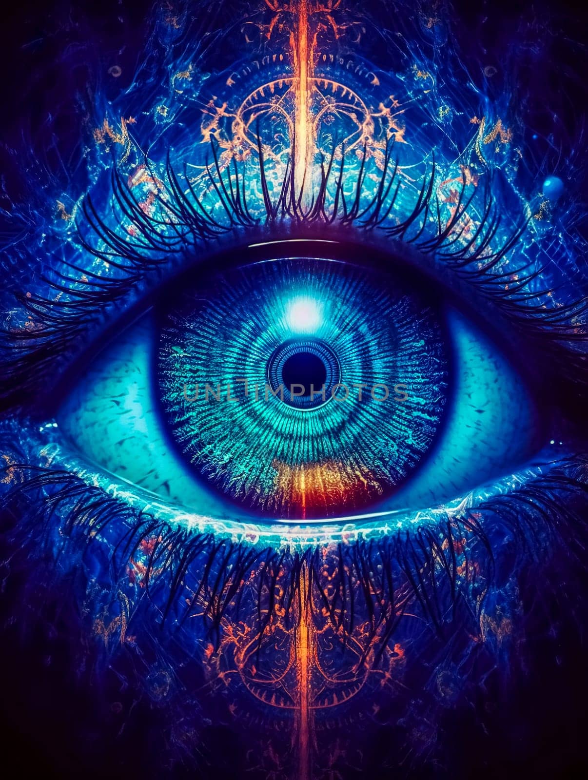 spiritual magical esoteric eye, intuitive vision, made with Generative AI. High quality illustration
