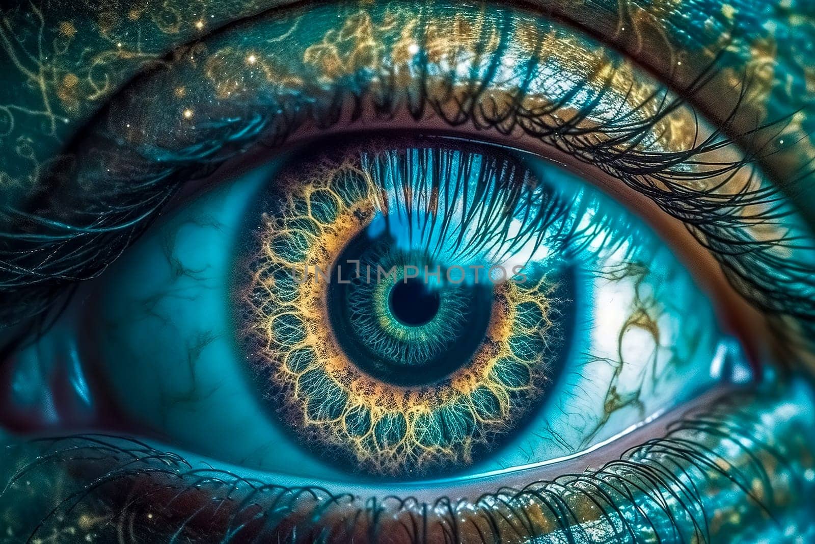 spiritual magical esoteric eye, intuitive vision, made with Generative AI. High quality illustration