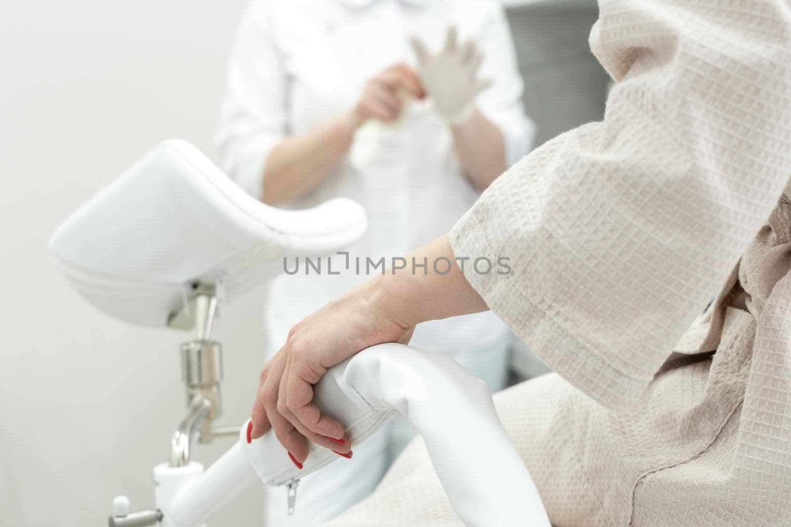Patient with a gynecologist during the consultation in gynecological office