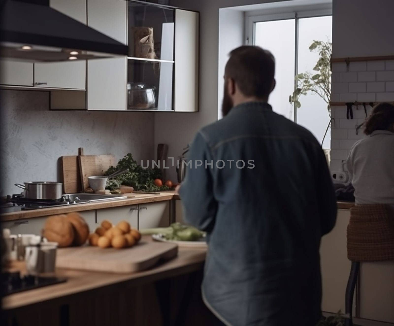 Beautiful young couple preparing a healthy meal together while spending free time at home. Secret ingredient is love. High quality image