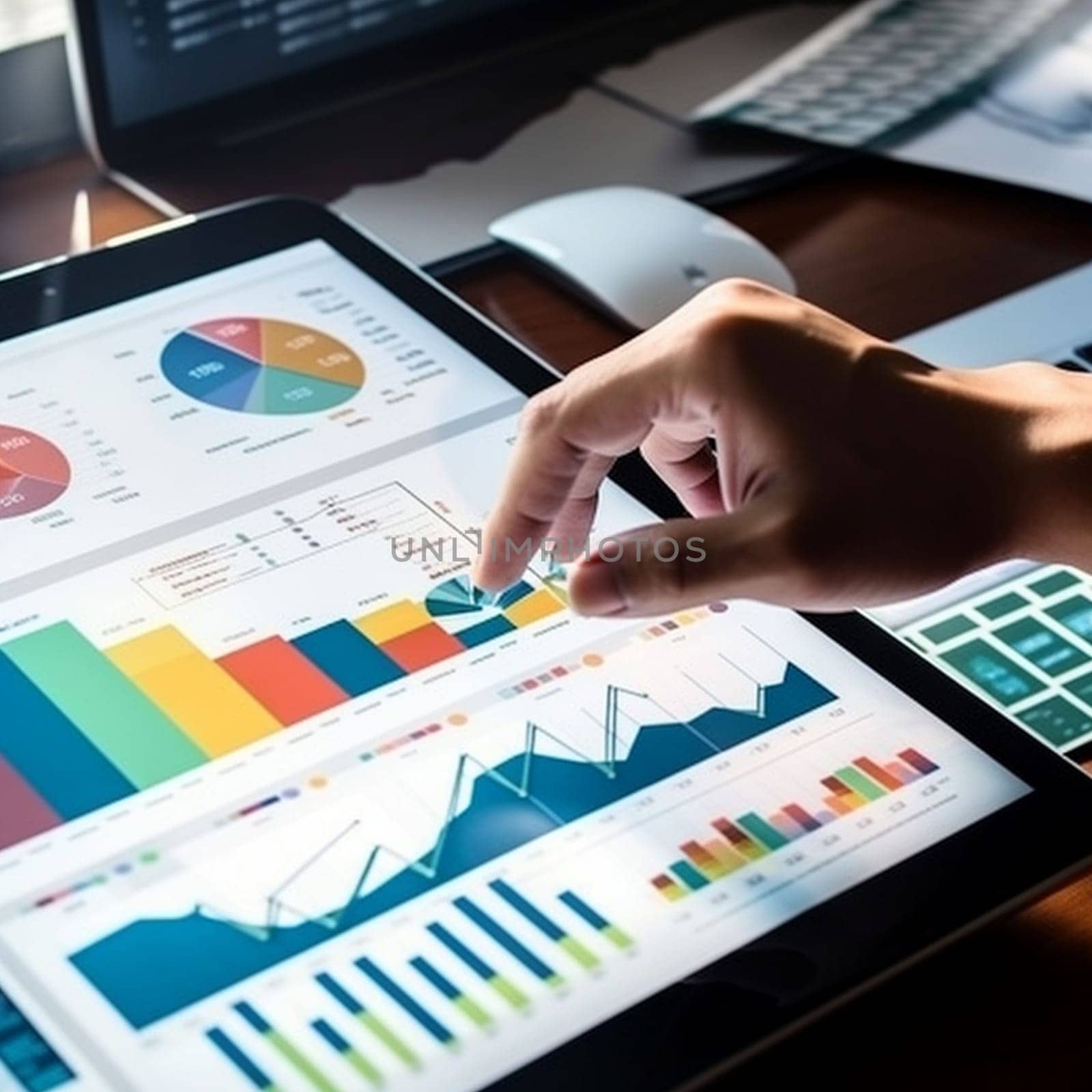 Businesswoman analyzing investment charts with calculator and laptop. Accounting and technology in office.Business people using laptop at office,Analyze plans.selective focus,vintage color by Costin