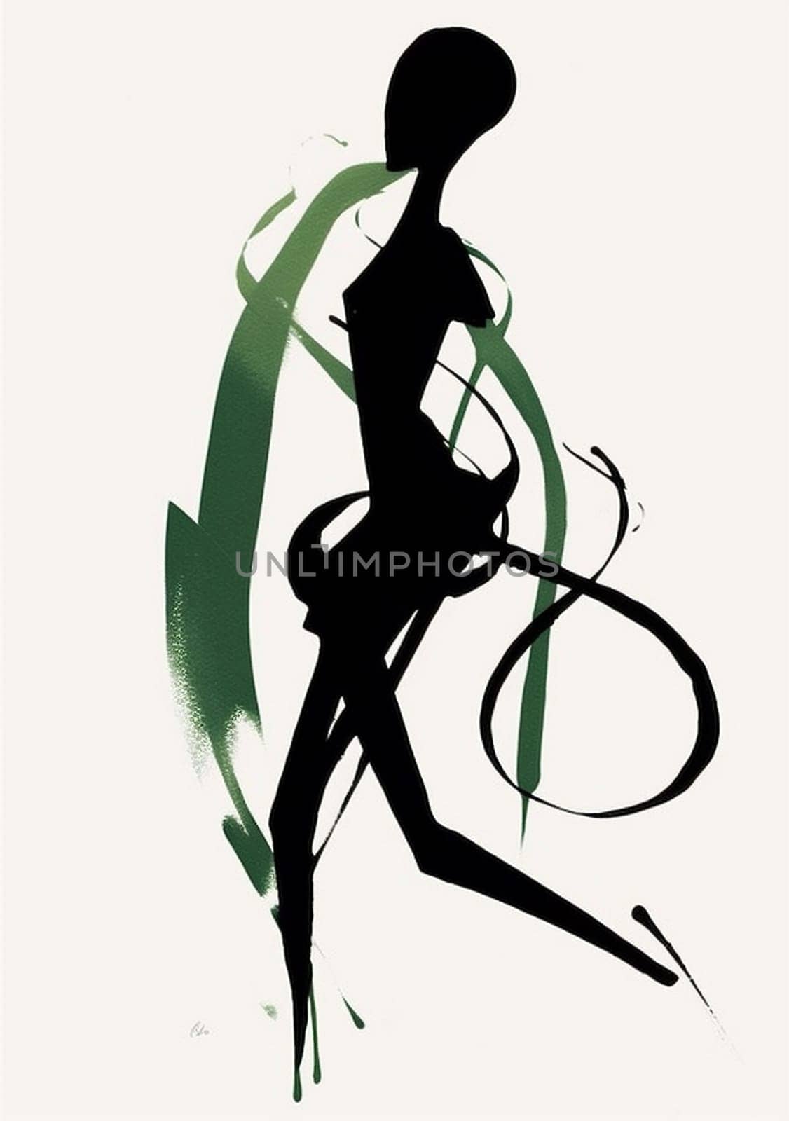 woman young man design black illustration drawing isolated silhouette ink retro dark. Generative AI. by SHOTPRIME
