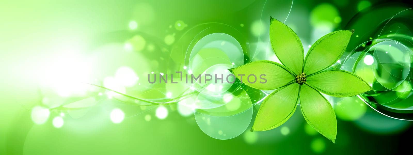 green renewable energy, banner with copy space, made with Generative AI by Edophoto