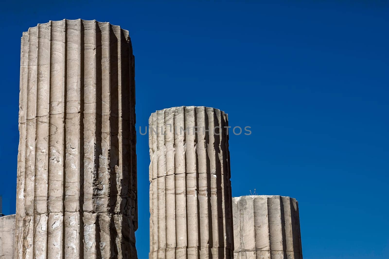 ATHENS, GREECE - 06/23/2013 - particular the columns of the Acropolis
