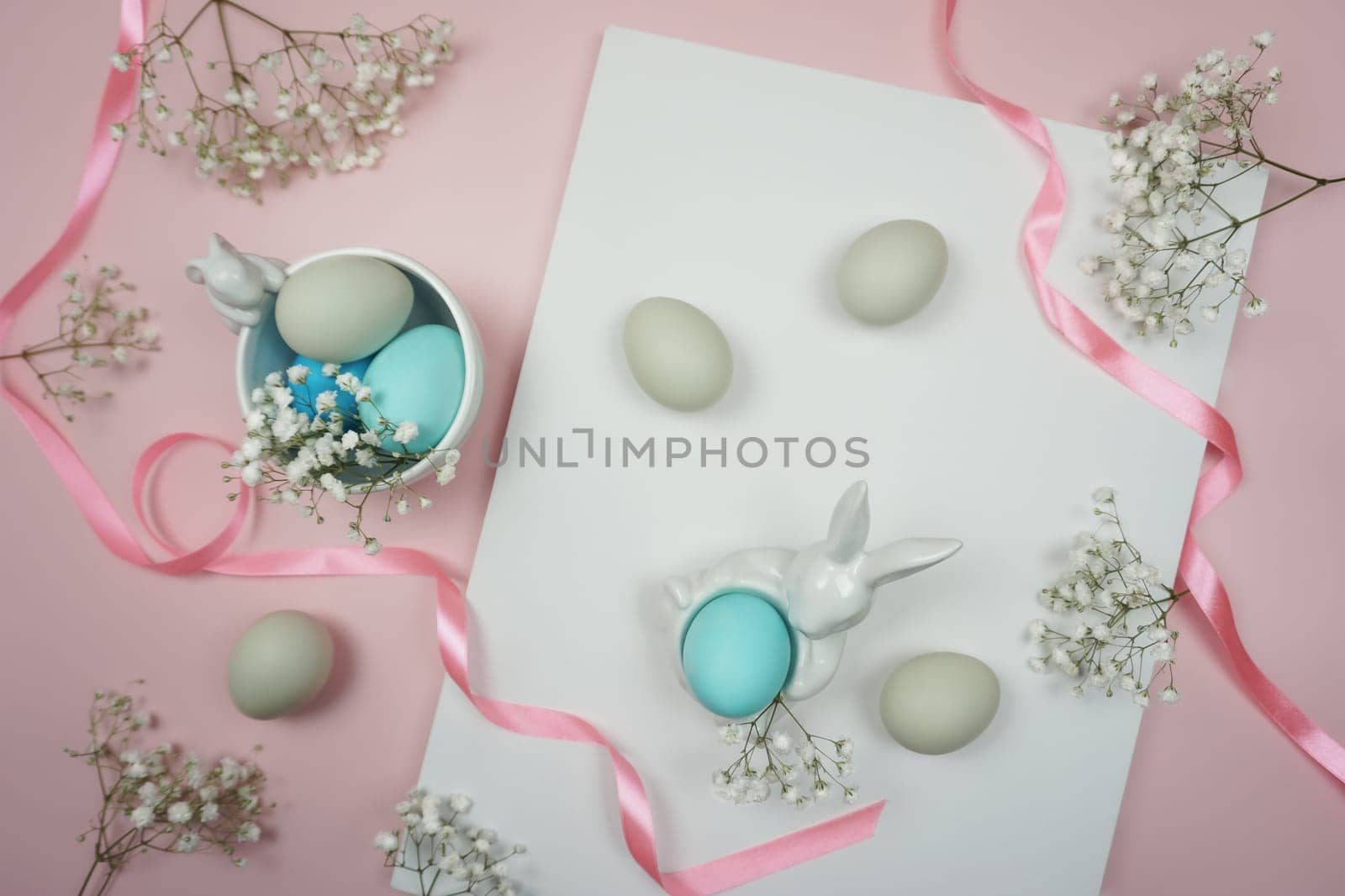 Beautiful Easter card in delicate pink tones. High quality photo