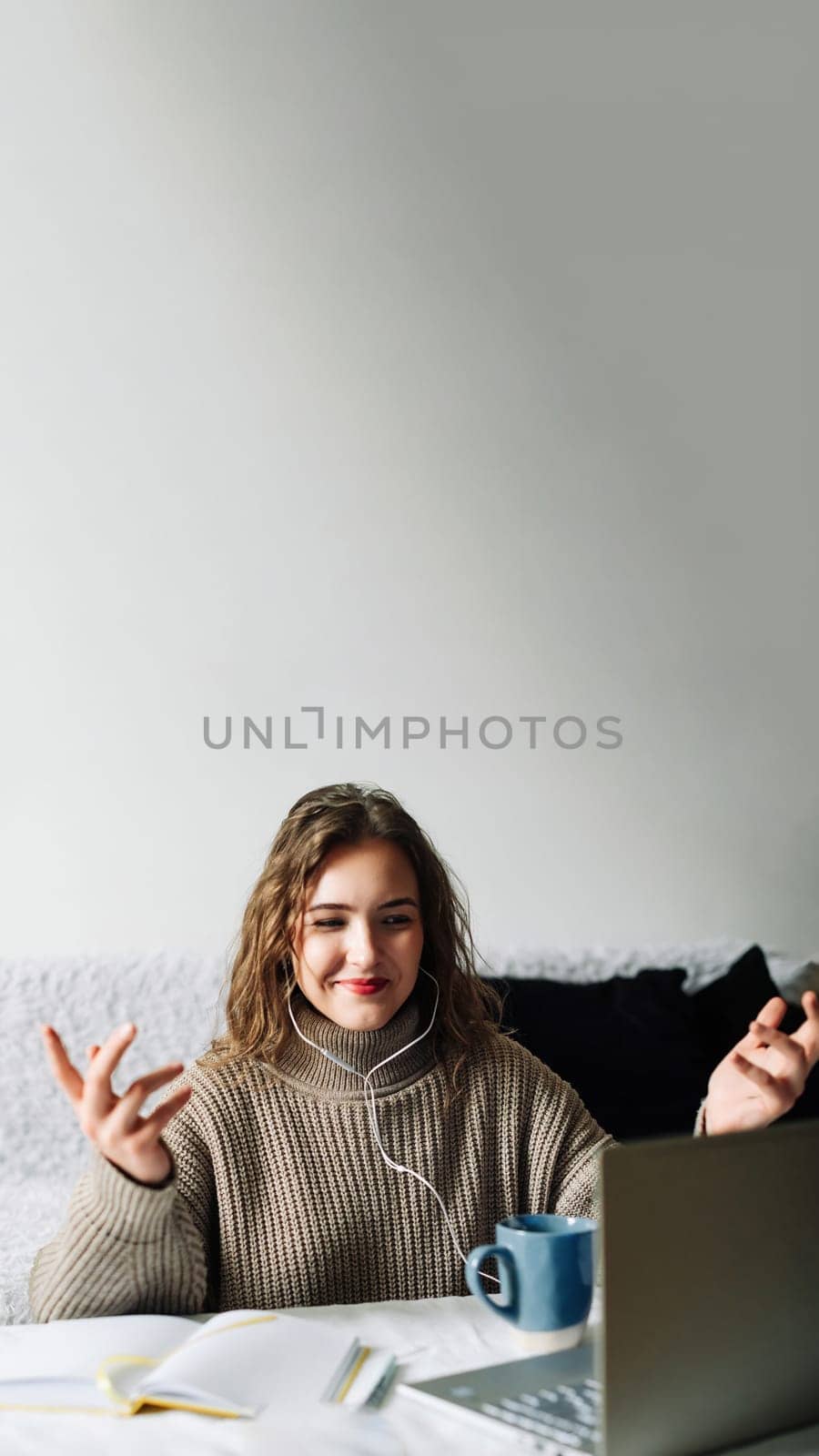 Creative marketing professional working from home. Creative Marketing Specialist Solving Digital Problem at Home Office with Positive Attitude