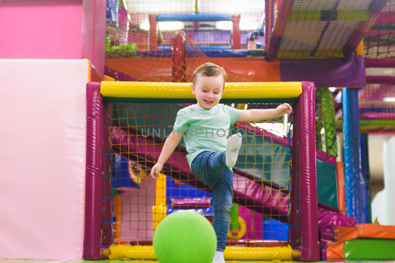 indoor playground with colored games.