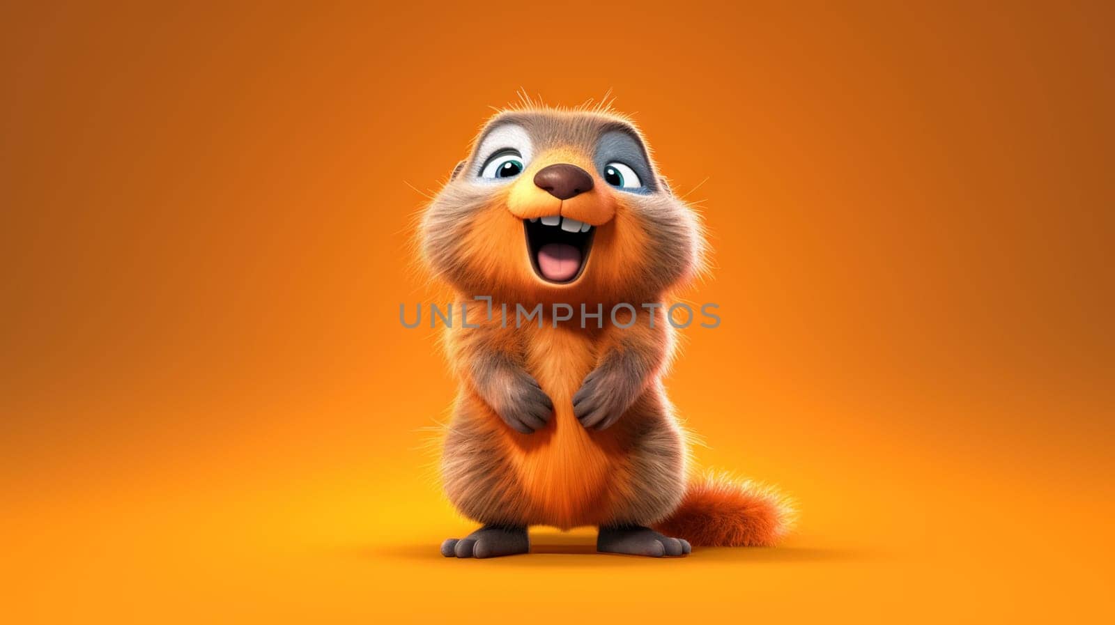 Adorable little cartoon squirrel - generative AI - AI generated