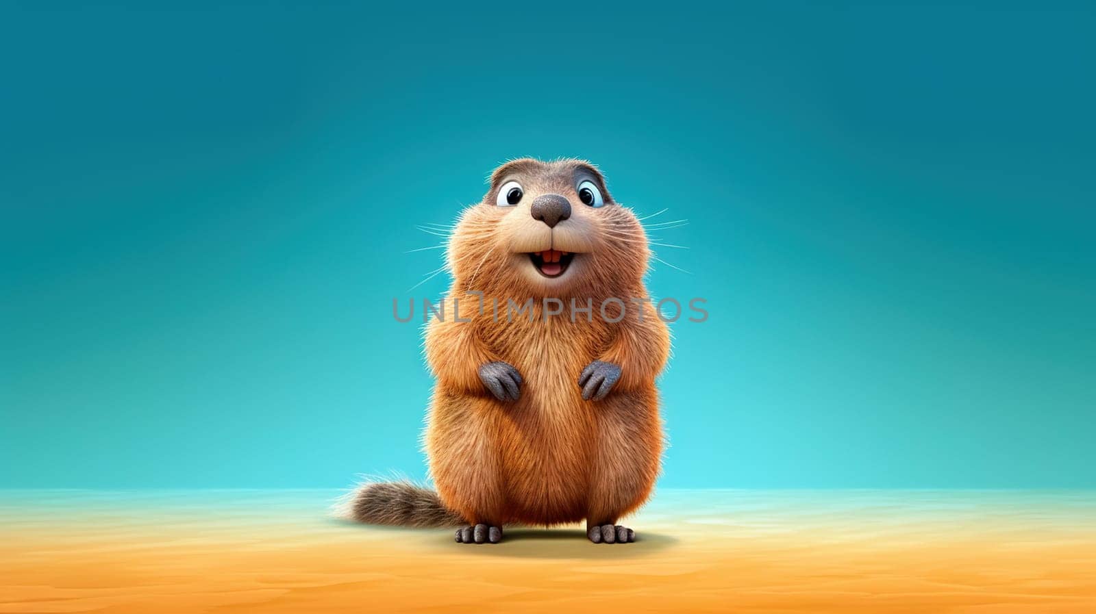 Adorable little cartoon squirrel - generative AI - AI generated