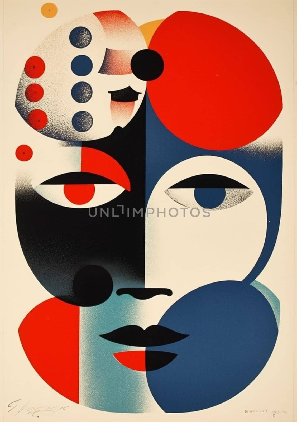 poster vintage eye art illustration design retro red circle abstract. Generative AI. by SHOTPRIME