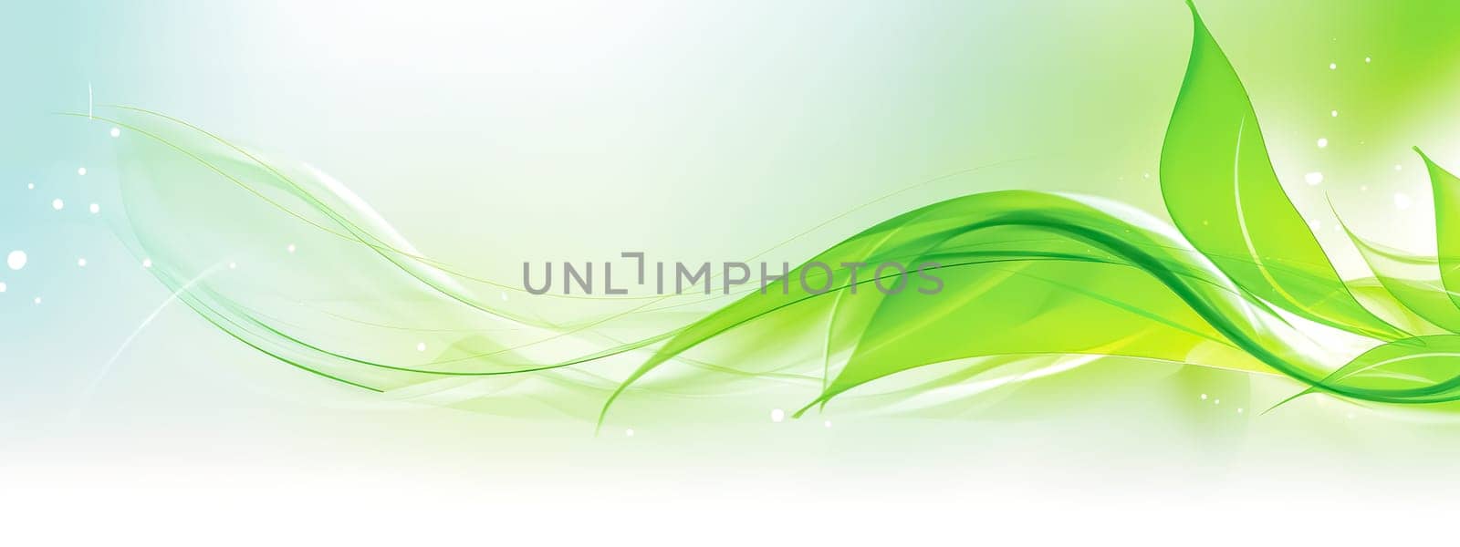 green renewable energy, banner with copy space, made with Generative AI. High quality illustration