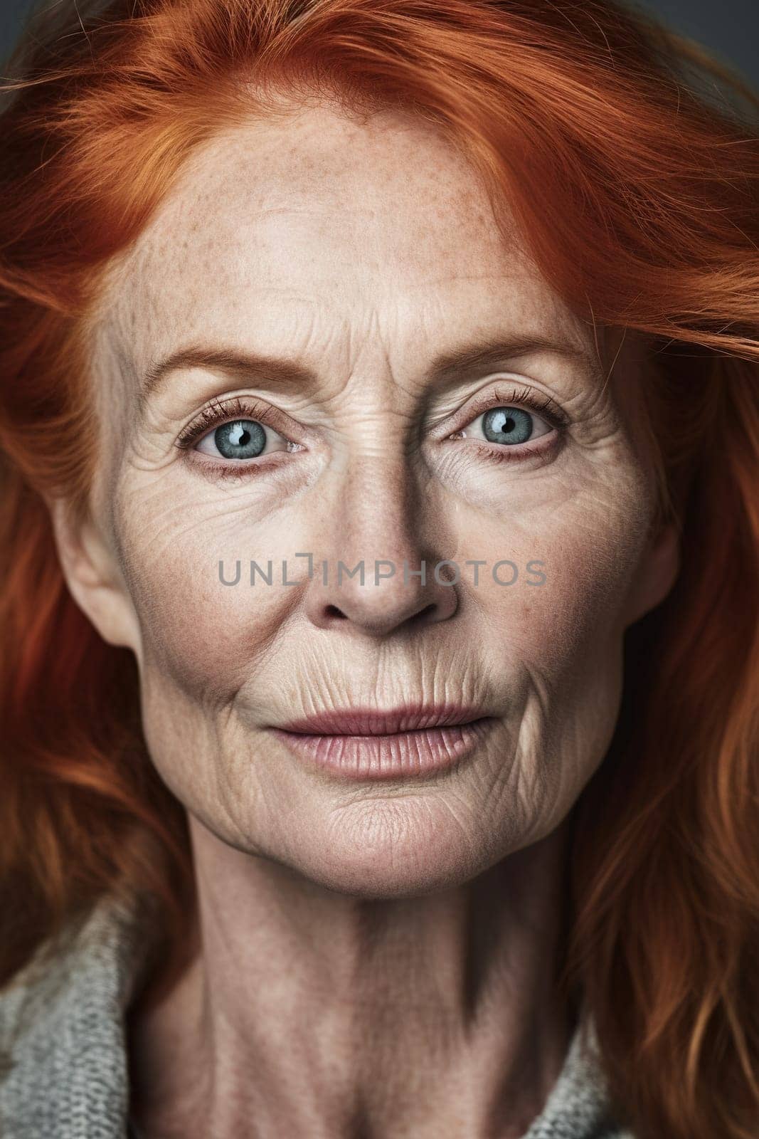 Beautiful redhead mature woman - generative AI - AI generated