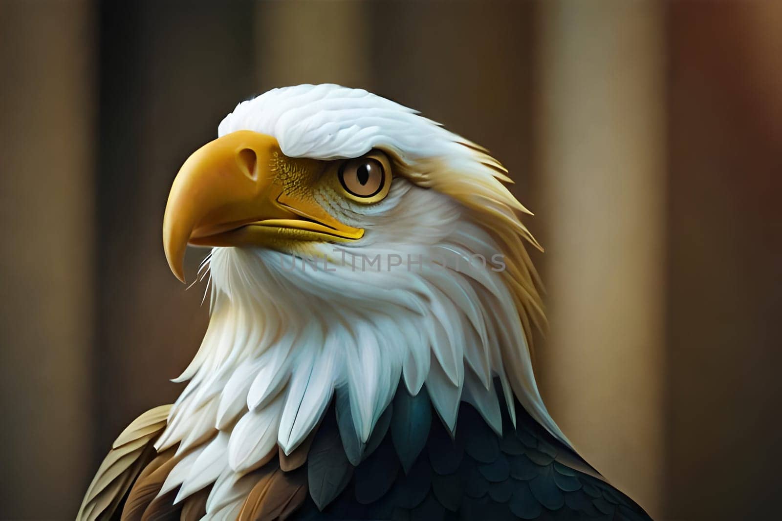 A bald eagle with a black ring in the background. 4th july independence day of us generative ai