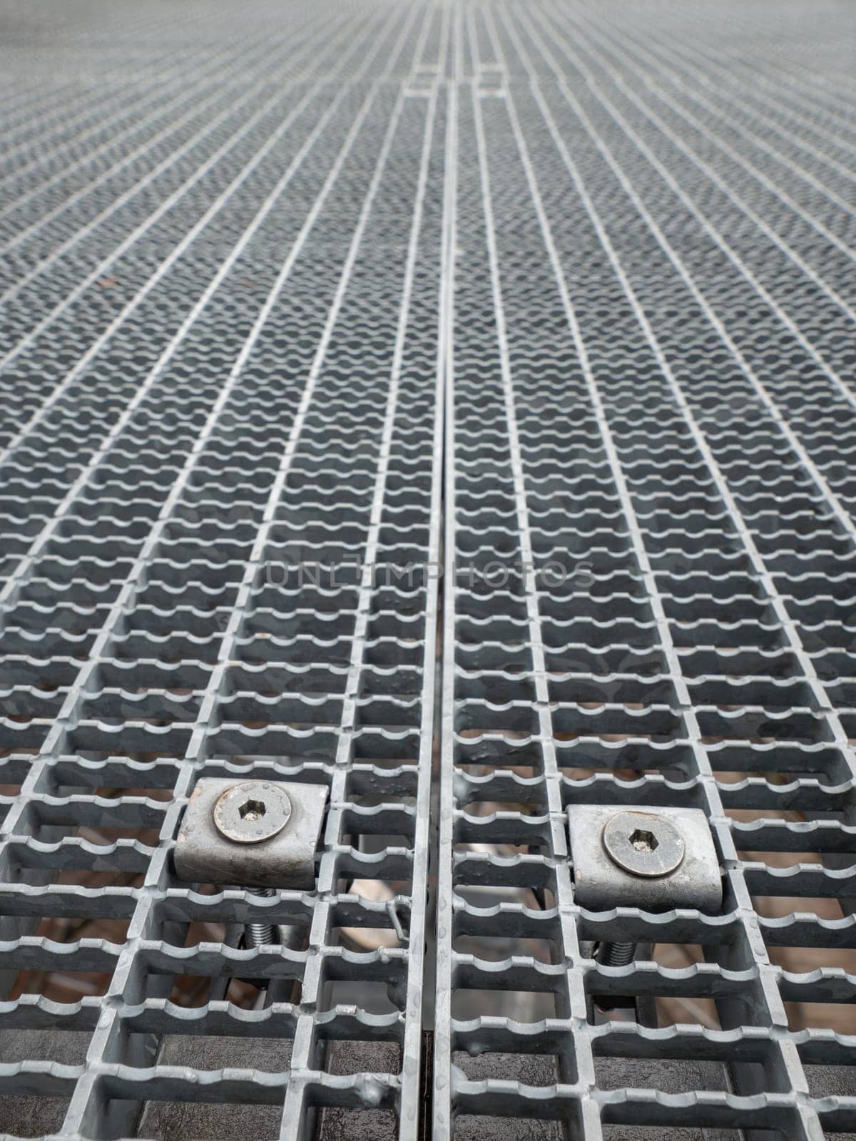 Gray grille transparent viewing platform construction by rdonar2