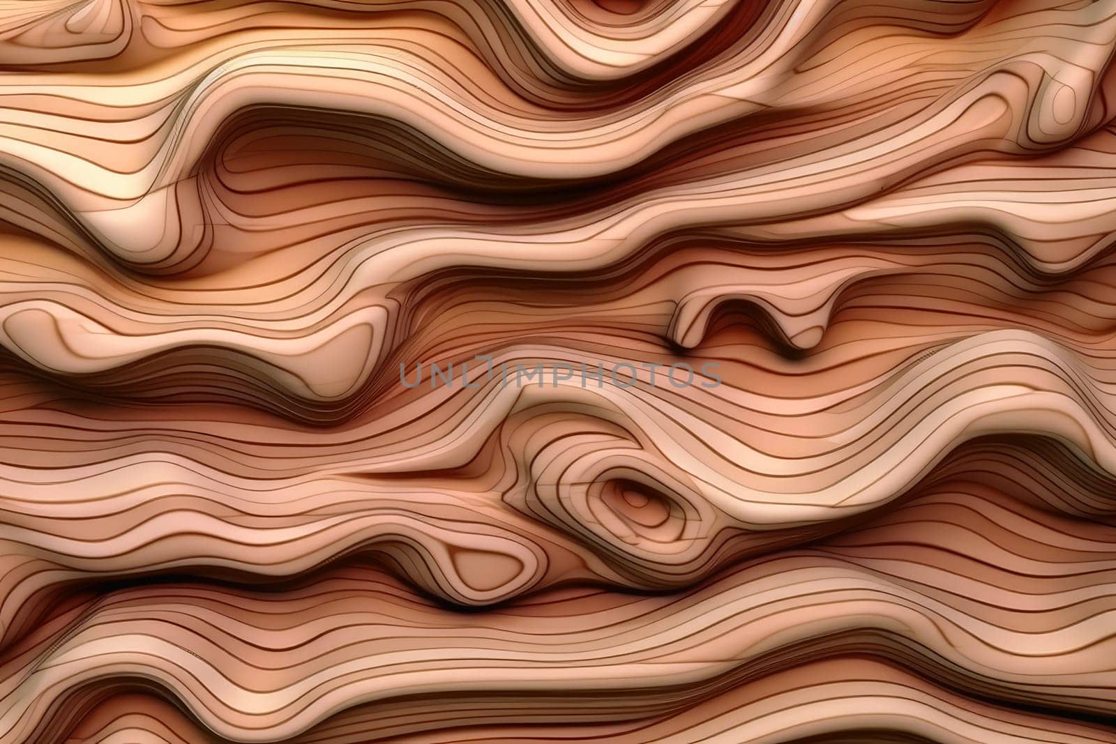 Surreal three dimensional wooden background texture created with generative AI technology