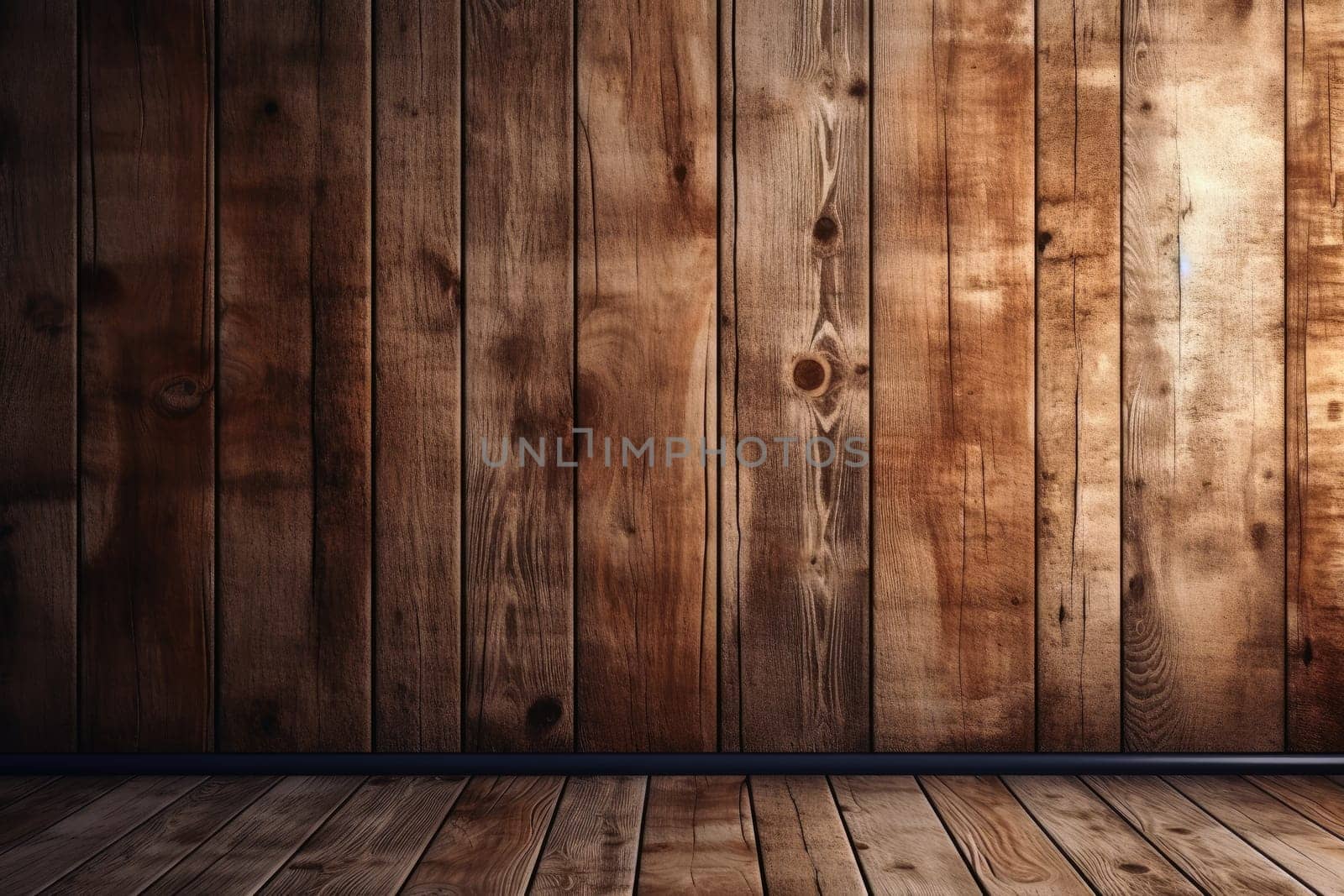 Wooden planks background texture created with generative AI technology. by MP_foto71