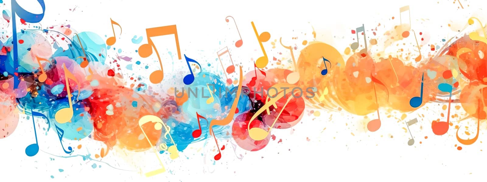 digital music, sheet music, abstract background banner, made with Generative AI. High quality illustration