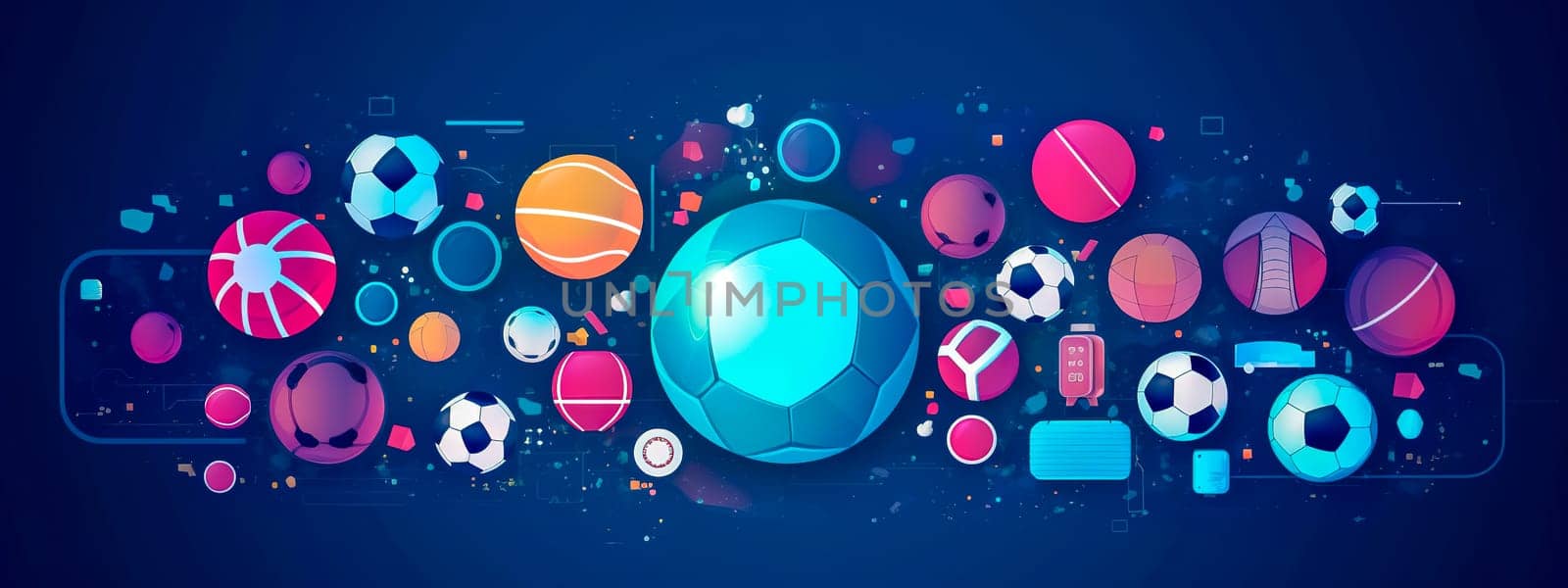 creative ball sports banner made with Generative AI. High quality illustration