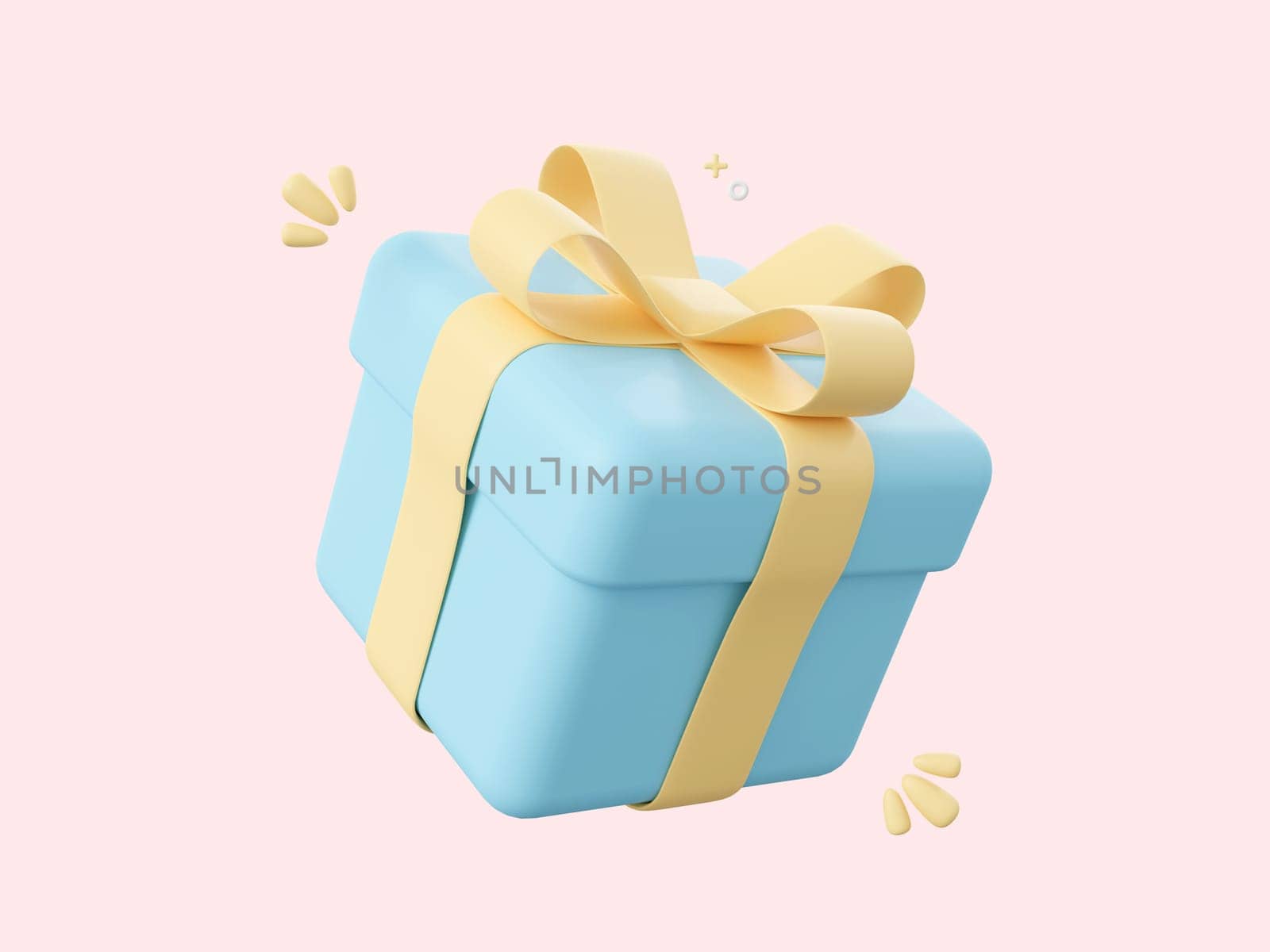 3d cartoon icon gift box isolated on pink background, 3d illustration. by nutzchotwarut