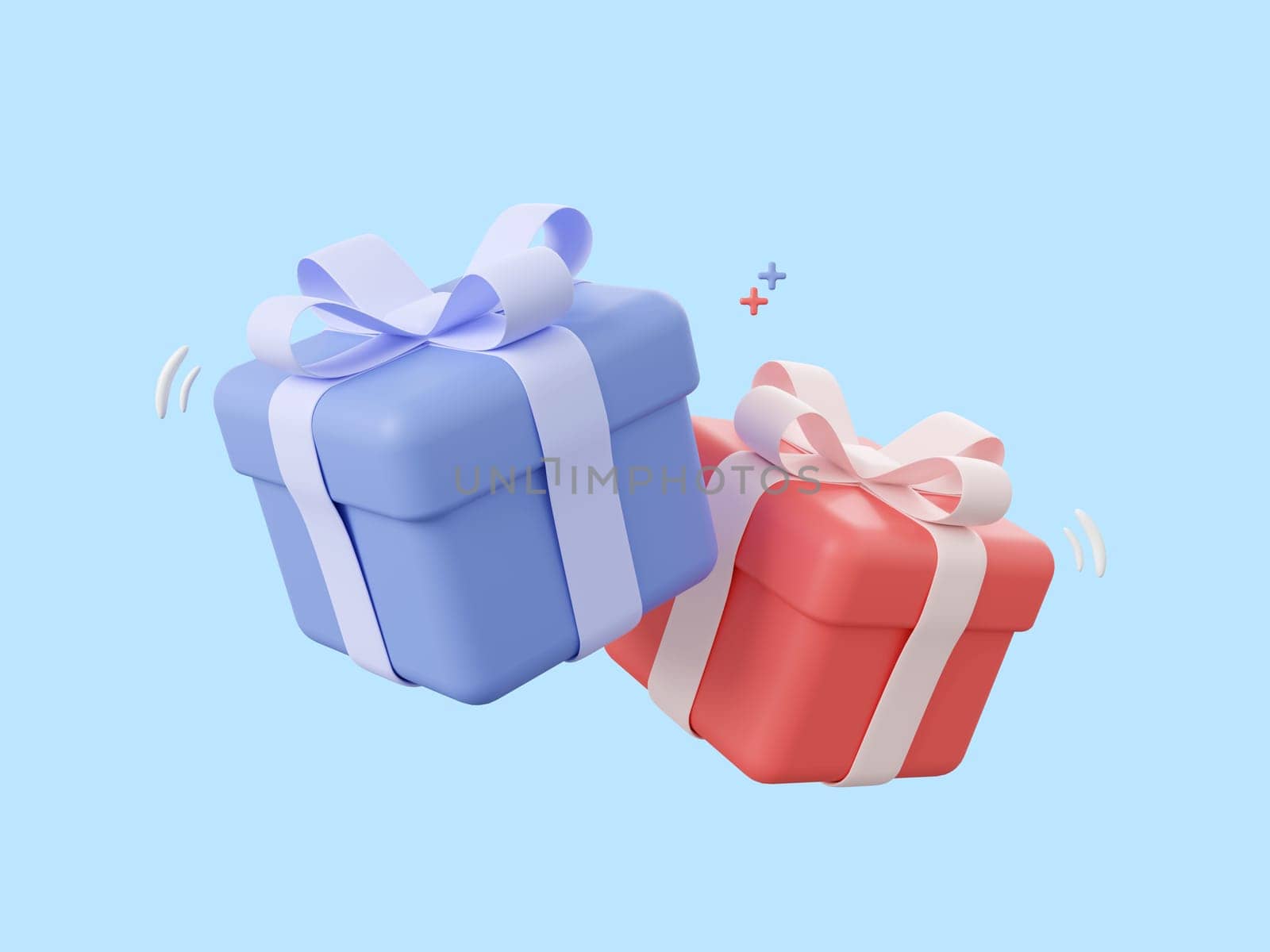 3d cartoon icon gift box isolated on pink background, 3d illustration.
