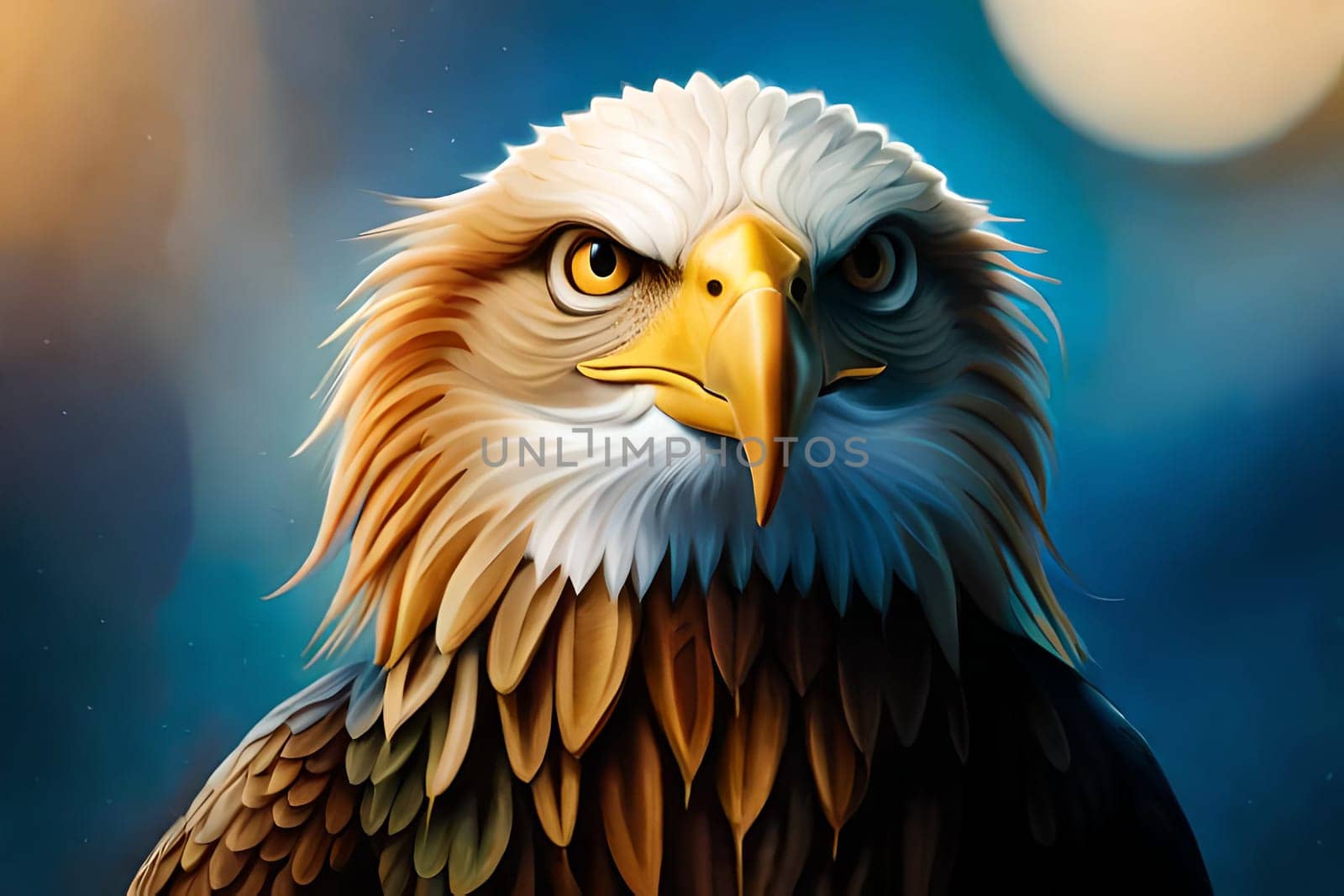 A bald eagle with a black ring in the background. 4th july independence day of us generative ai