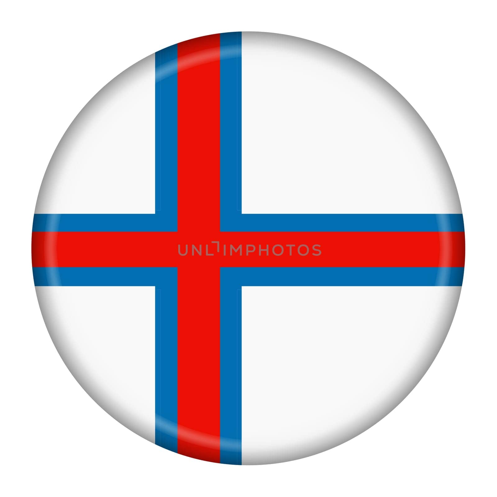 Faroe Islands flag button 3d illustration with clipping path by VivacityImages