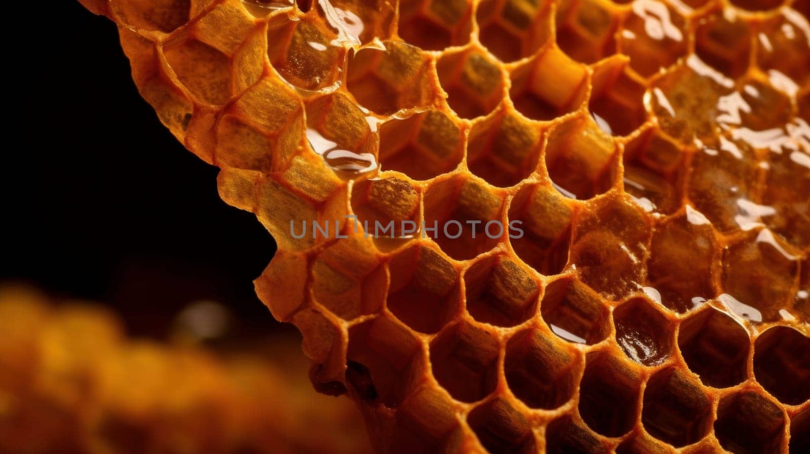 Close up of Honeycomb. Generative AI