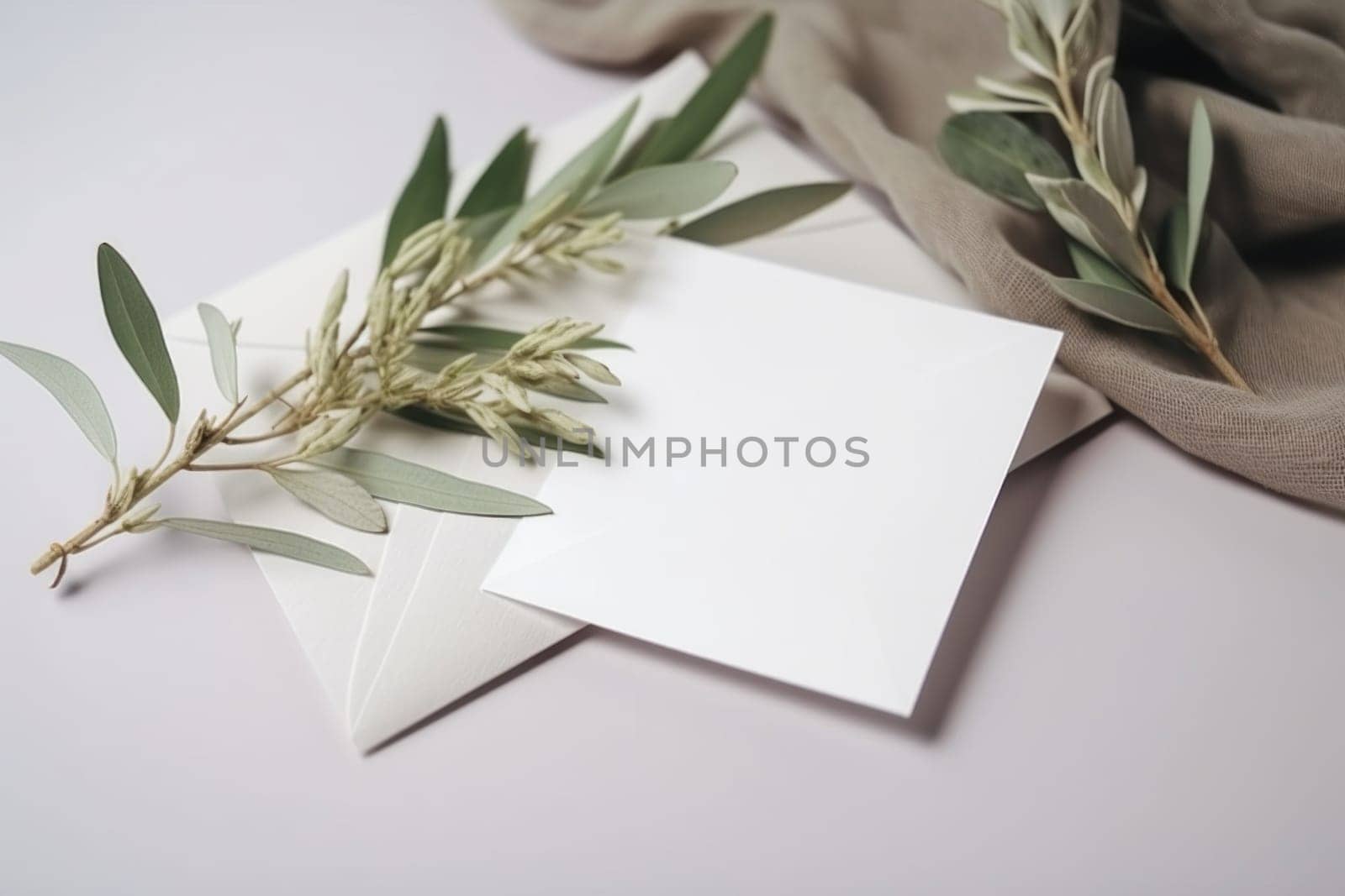 A Blank Wedding Invitation Mockup. Generative AI by Veiksme