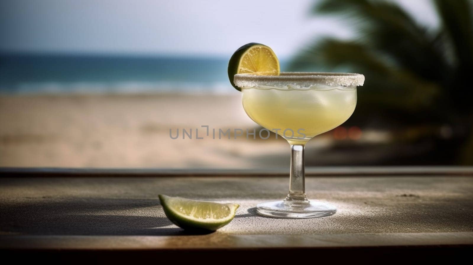 Fresh Margarita on a Tropical Summer Day. Generative ai by Veiksme