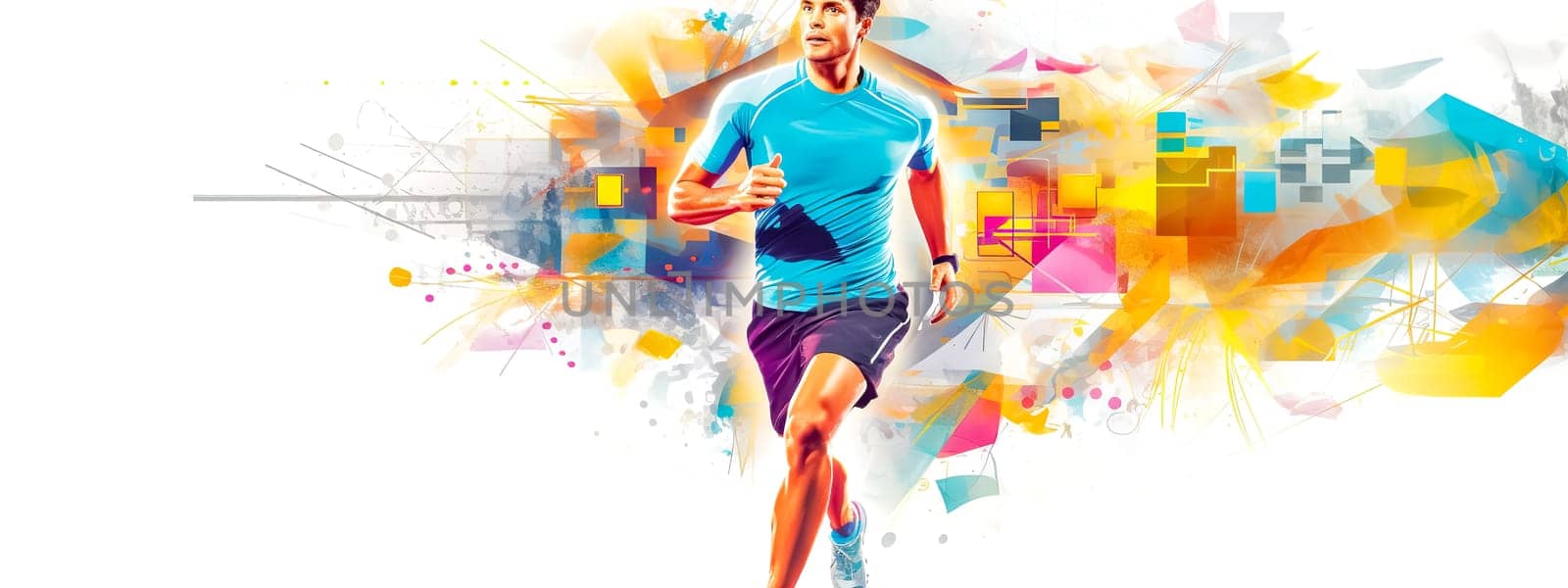 sport and digital technology, measurement and diagnostics, banner, made with Generative AI. High quality illustration