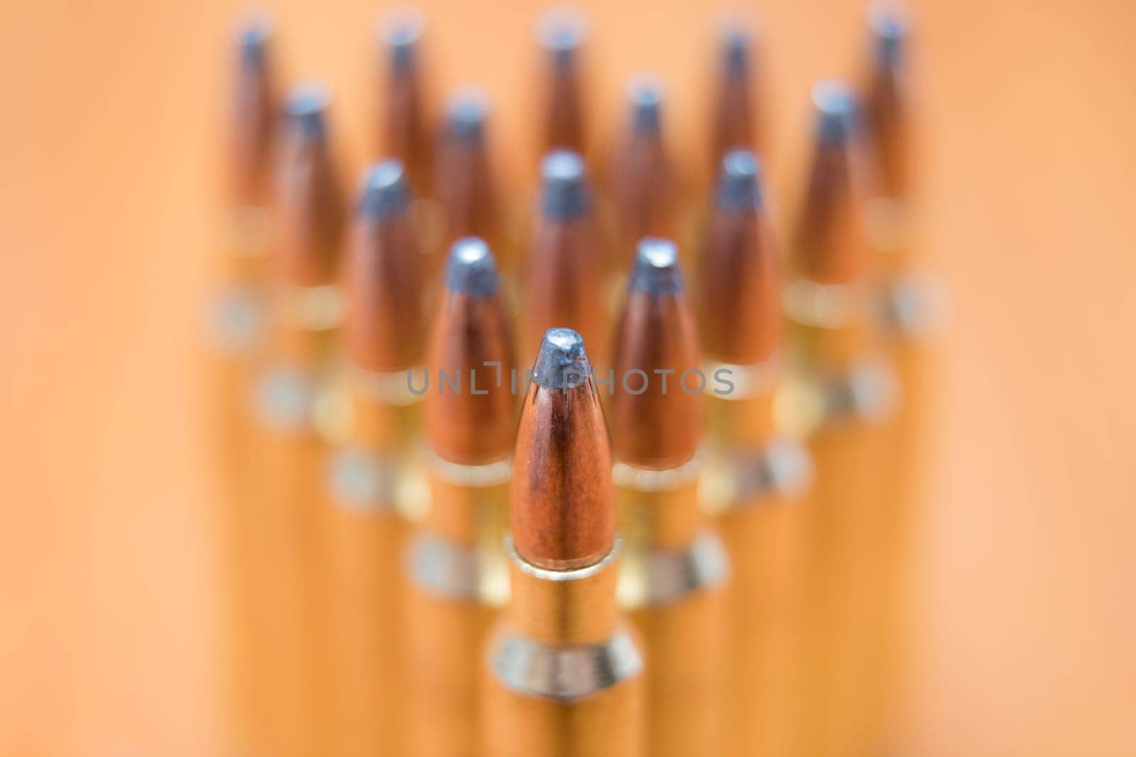 group of soft point bullets lined up