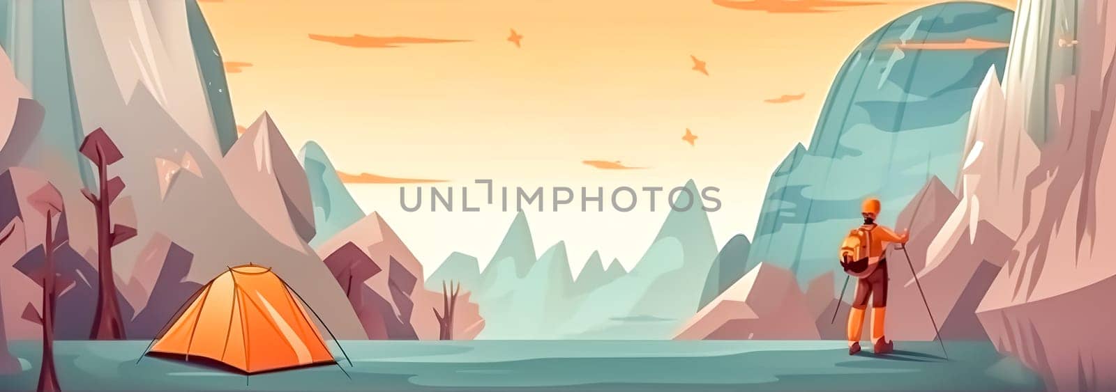 expedition around the world, banner with copy space, made with Generative AI. High quality illustration