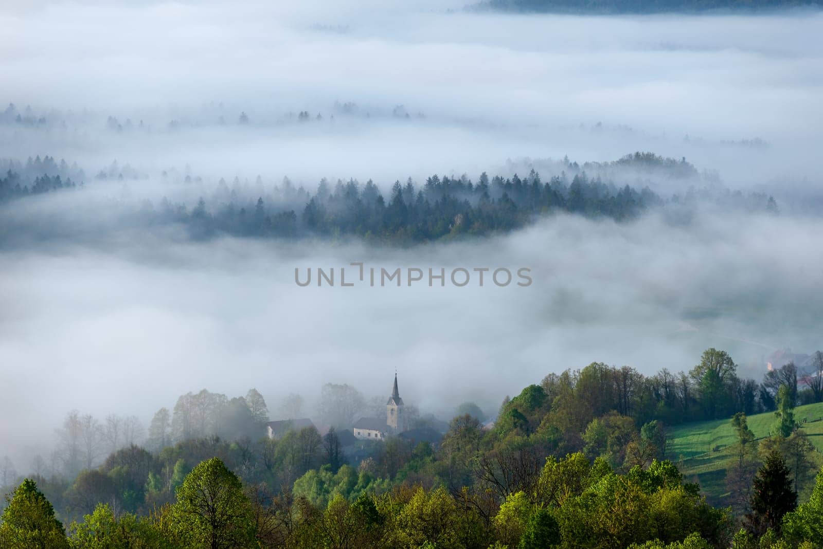 Fog and clouds after the rain by Millenn