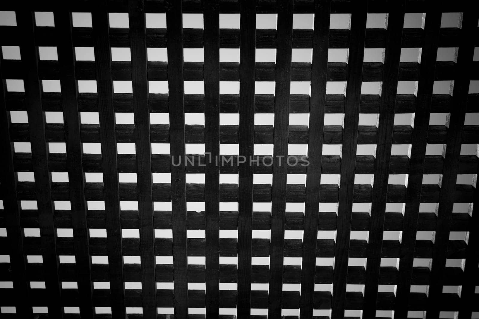 Wooden square grid - abstract black and white by wavemovies
