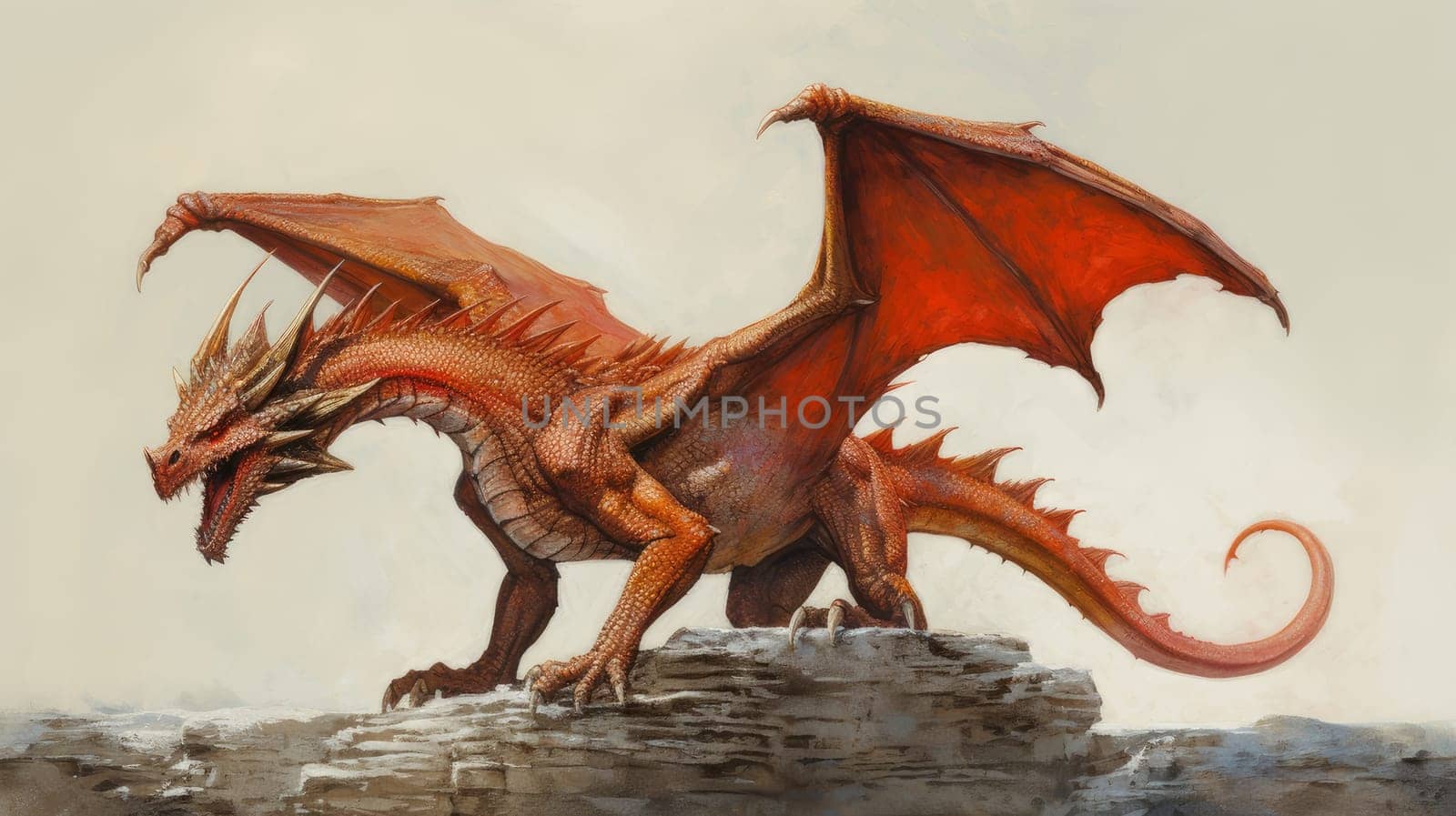 Large, the dragon is a symbol of the new year according to the eastern calendar. AI generated