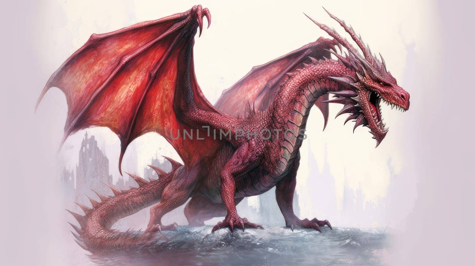 Large, the dragon is a symbol of the new year according to the eastern calendar. AI generated