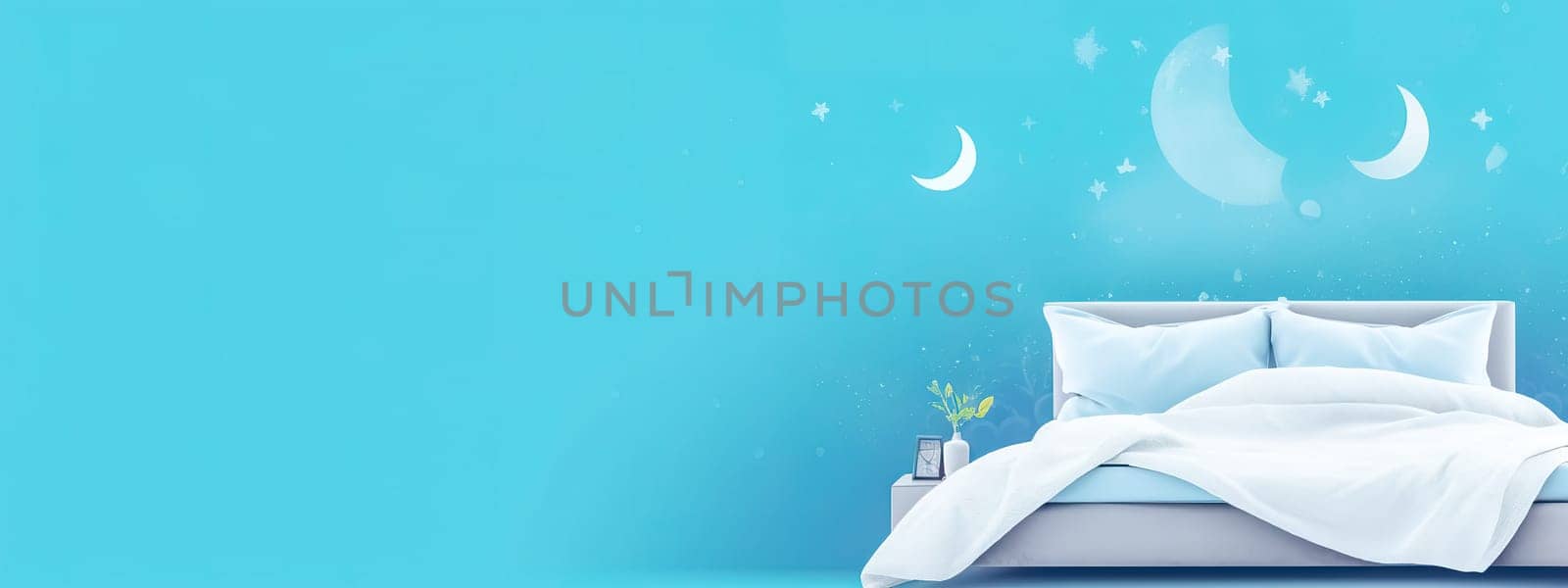 quality sufficient sleep, the concept of a healthy lifestyle, sweet dreams, banner, made with Generative AI. High quality illustration