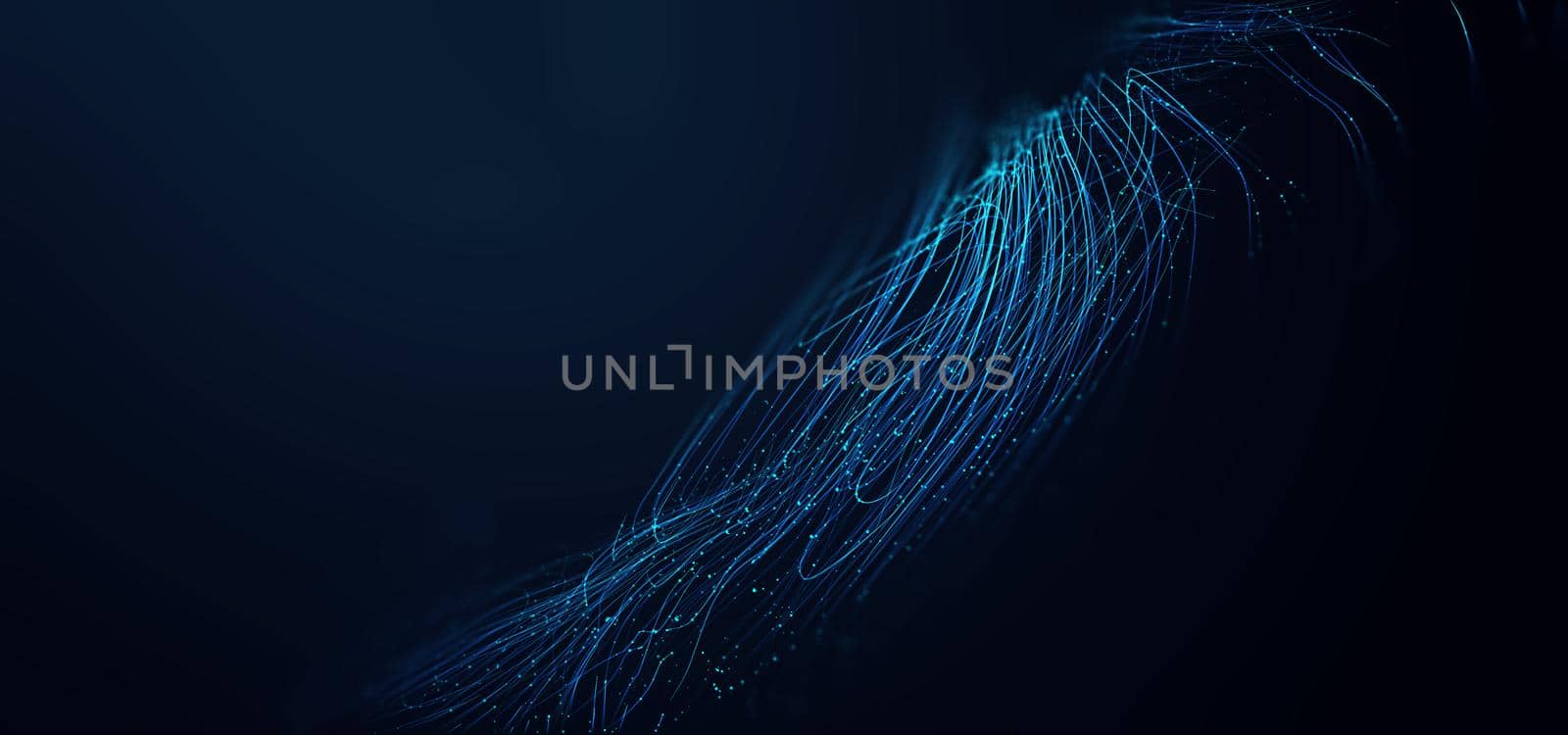 Music abstract background blue. Data technology abstract futuristic illustration. Big data visualization.