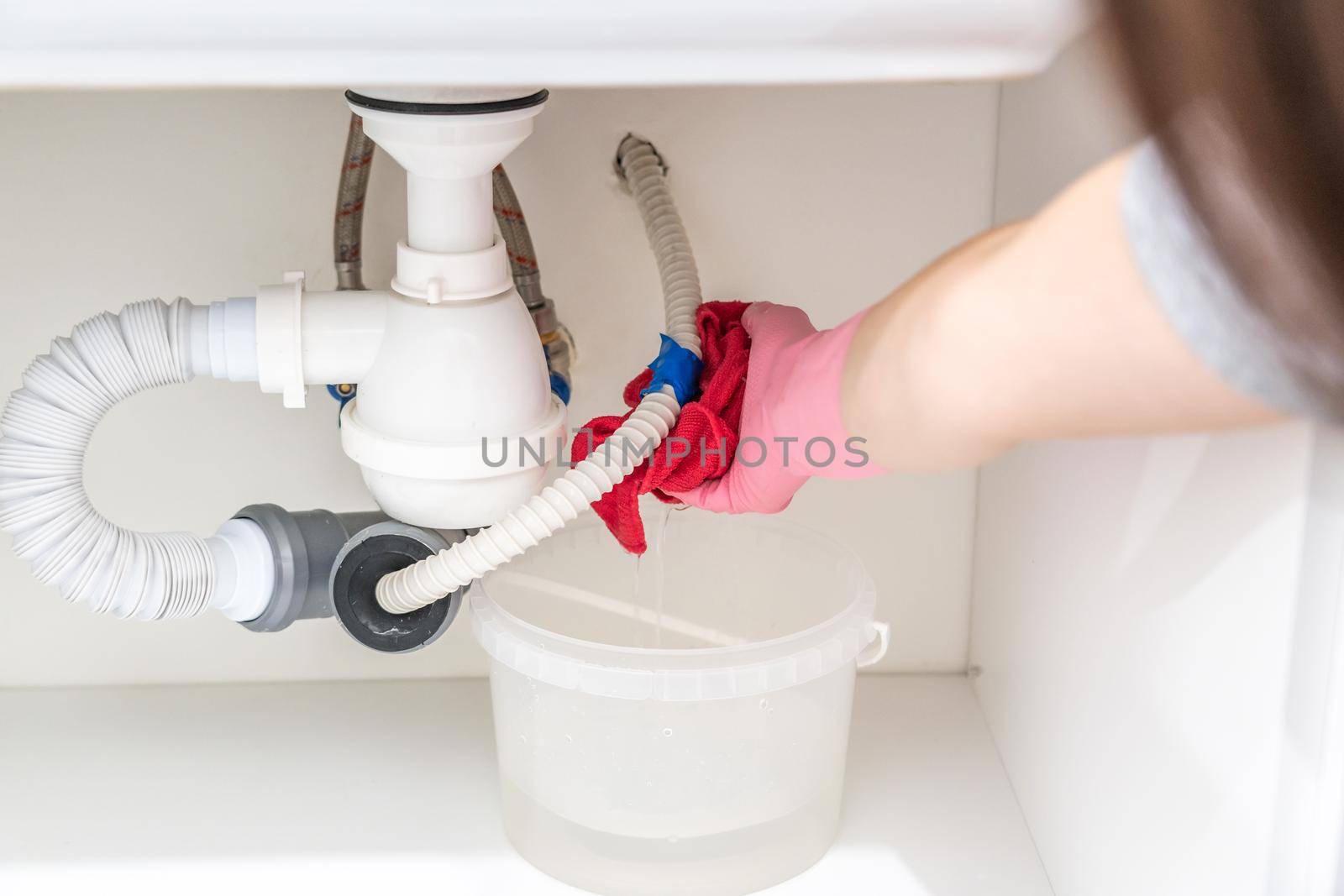 Leakage Of Water From plastic Pipe under sink