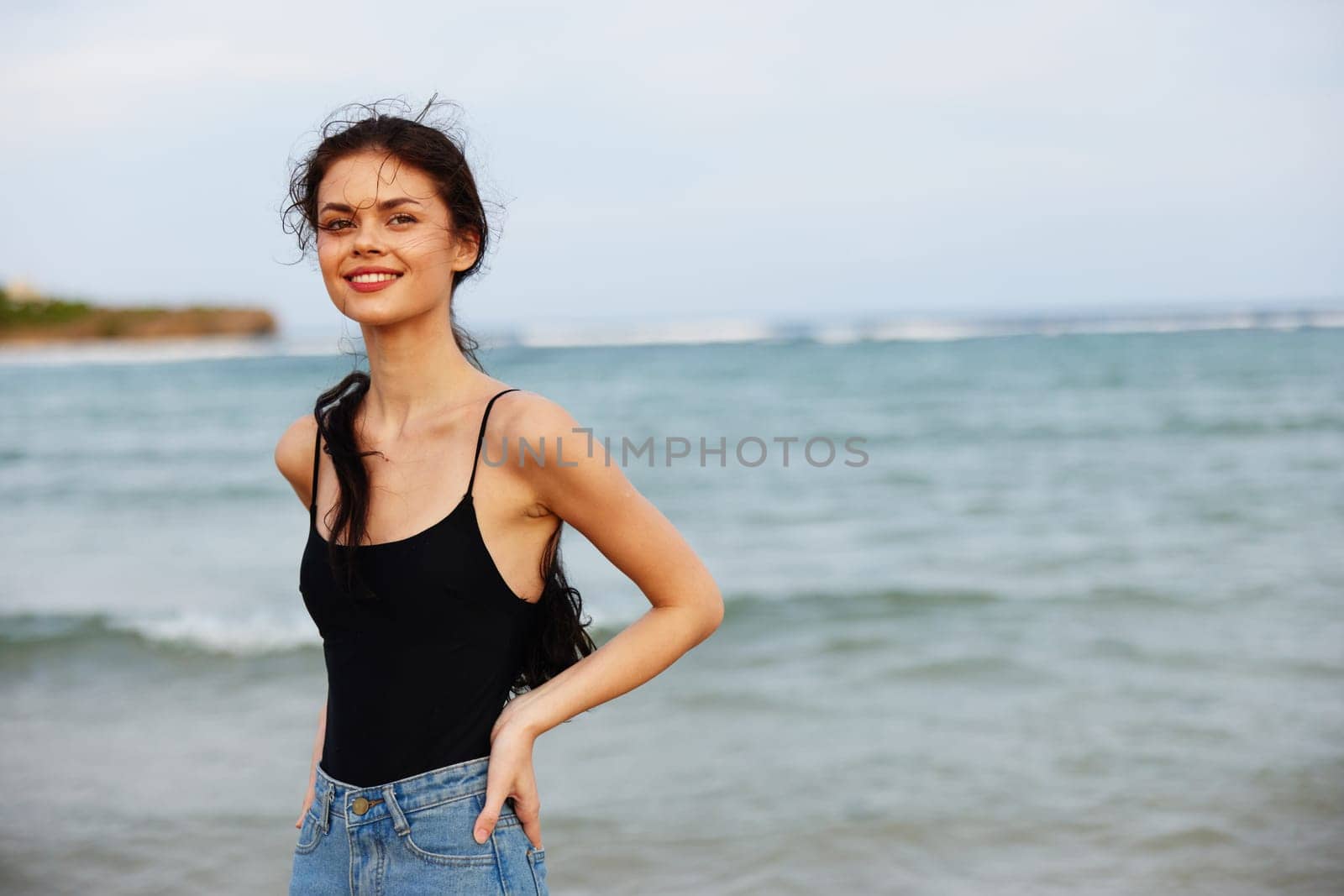 sand woman nature sea lifestyle summer beach smile sunset vacation ocean by SHOTPRIME