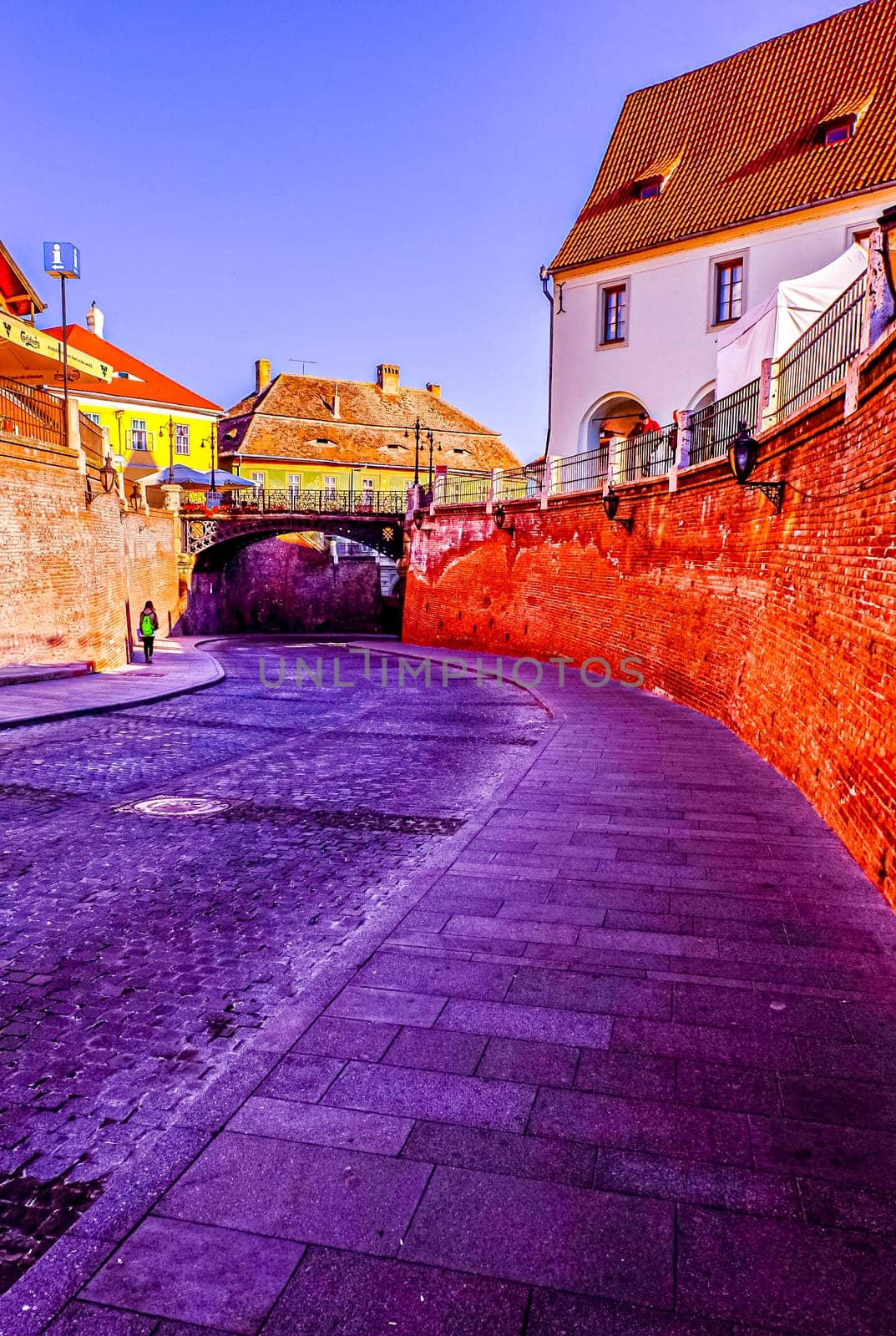 clorful building in old town of Sibiu, Transylvania, Romania, Europe by Petrichor