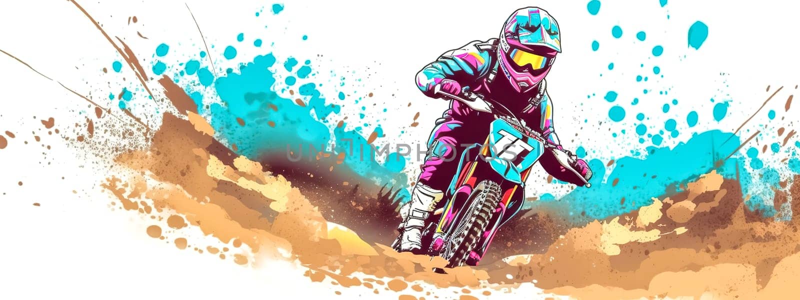 motocross racing, made with Generative AI. High quality illustration