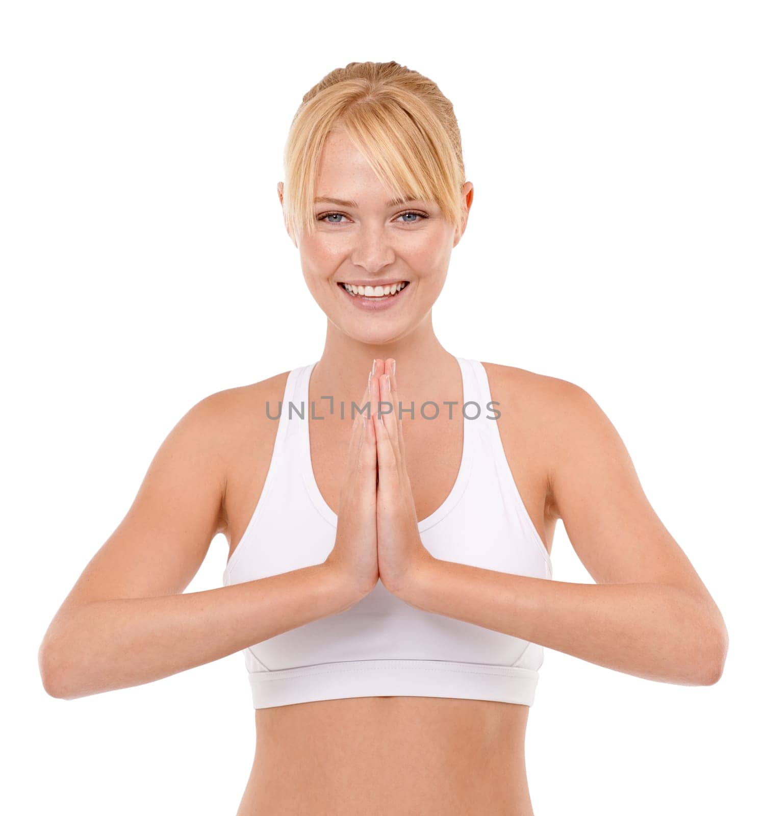 My healthy lifestyle. Portrait of an attractive young woman with her hands in the prayer position